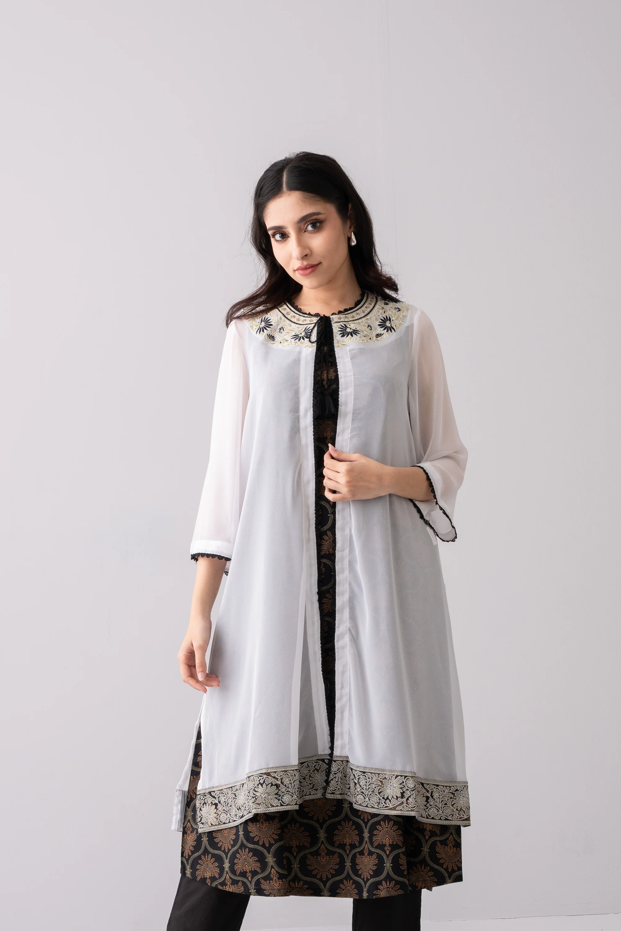 Long-Length Double-Layered Smart Fit Kurta - Image 2