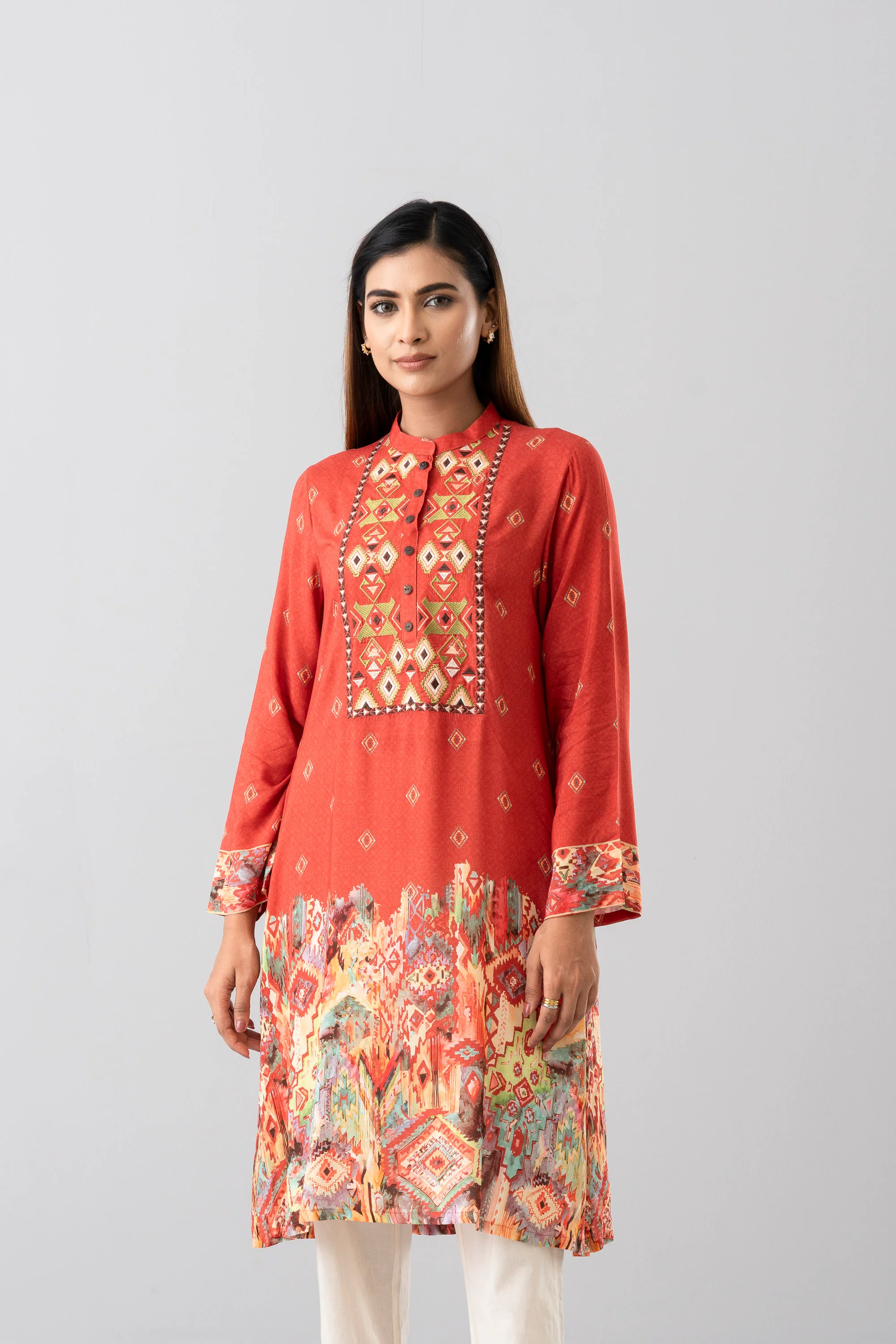 Smart Fit Embroidered Ethnic Kurta - Image 2