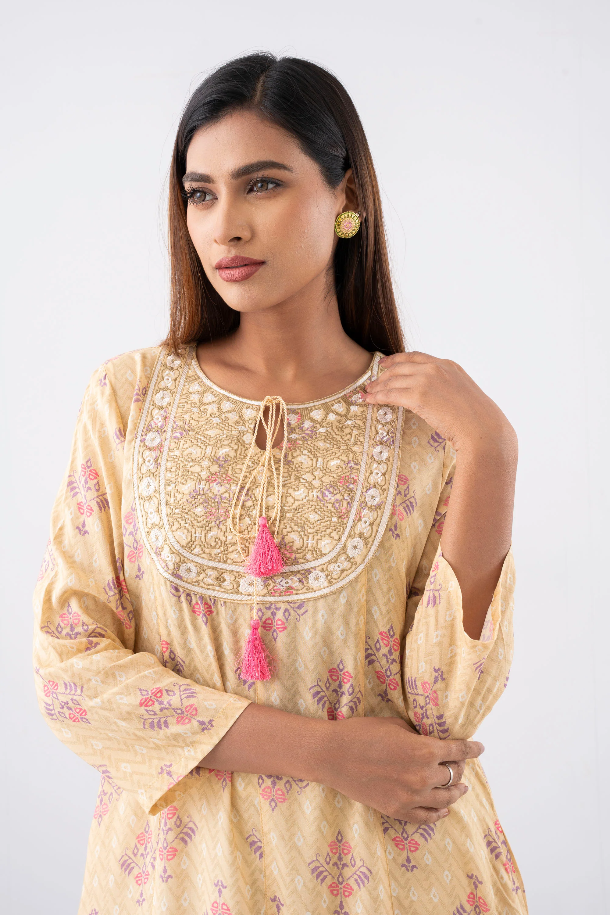 Smart Fit Embroidered Viscose Ethnic Kurta - Image 5