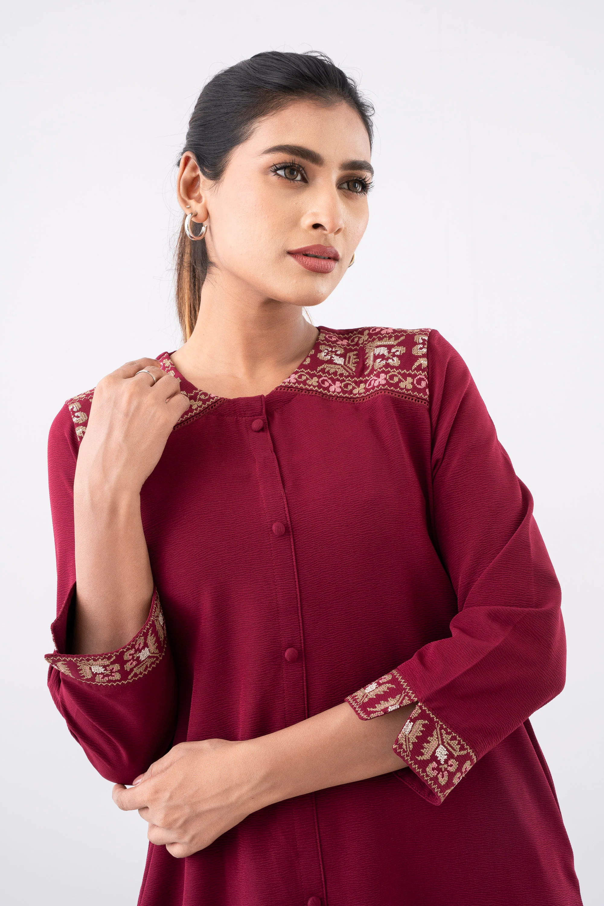 Smart Fit Georgette Ethnic Kurta - Image 5
