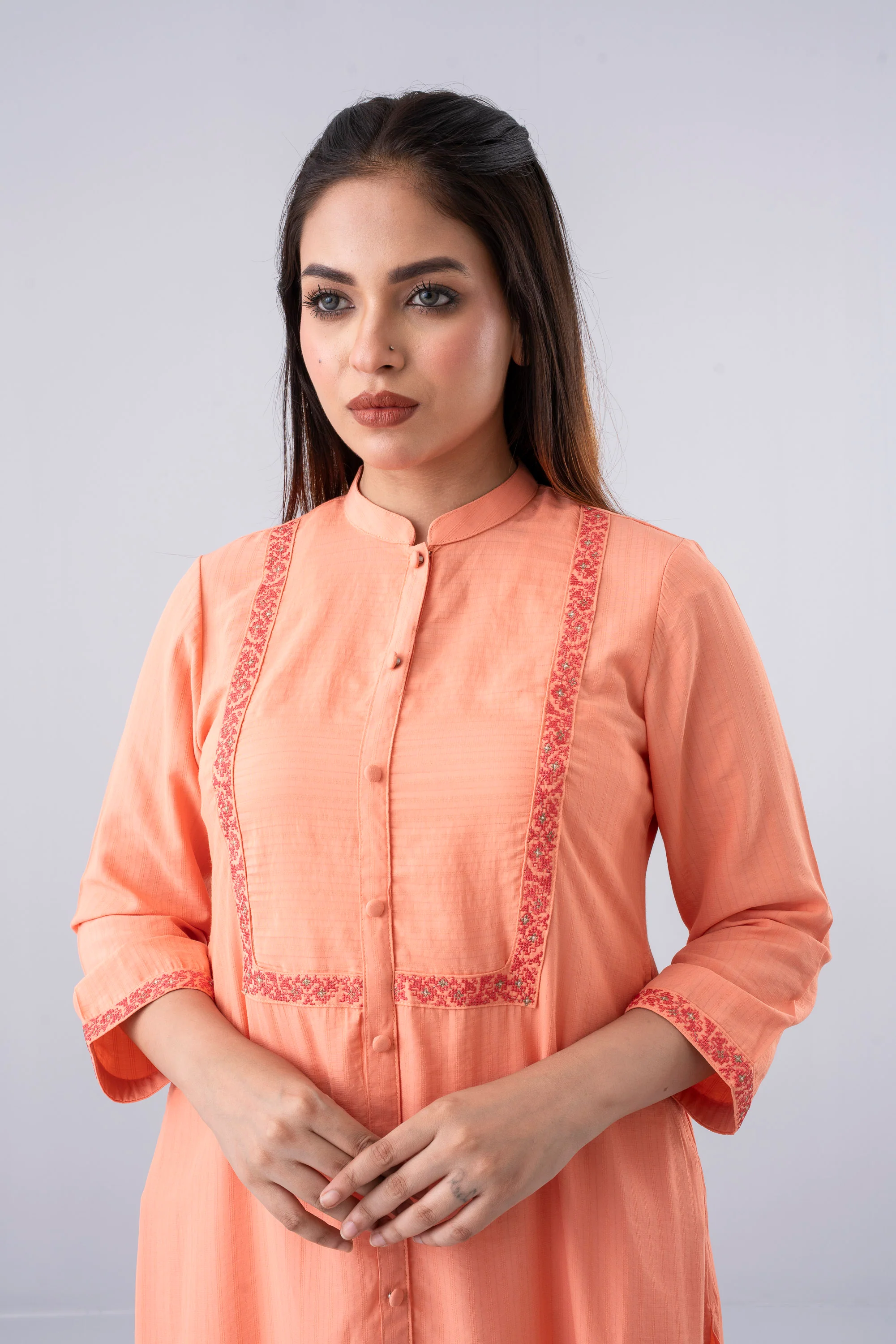 Smart Fit Embroidered Ethnic Kurta - Image 12