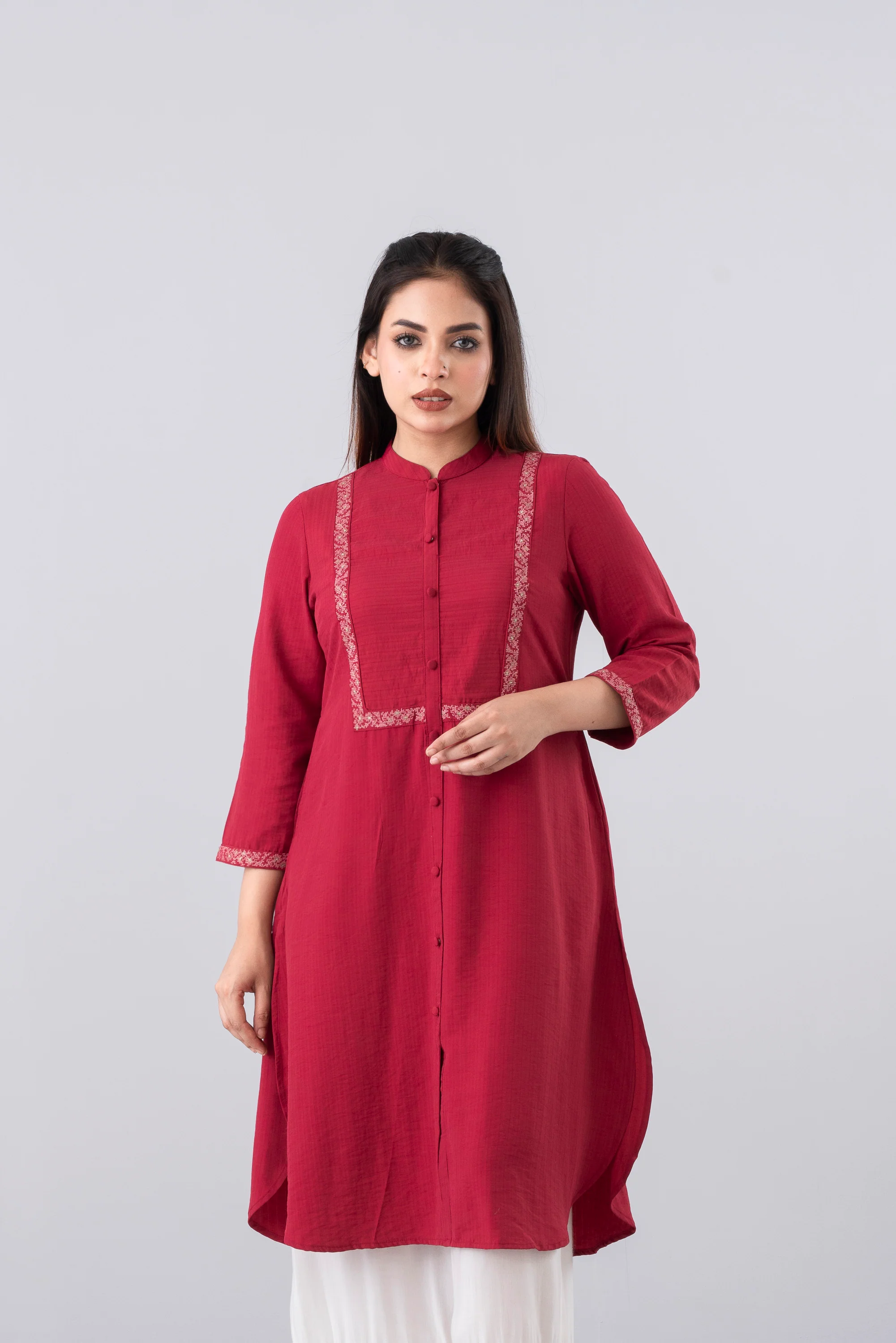 Smart Fit Embroidered Ethnic Kurta - Image 2