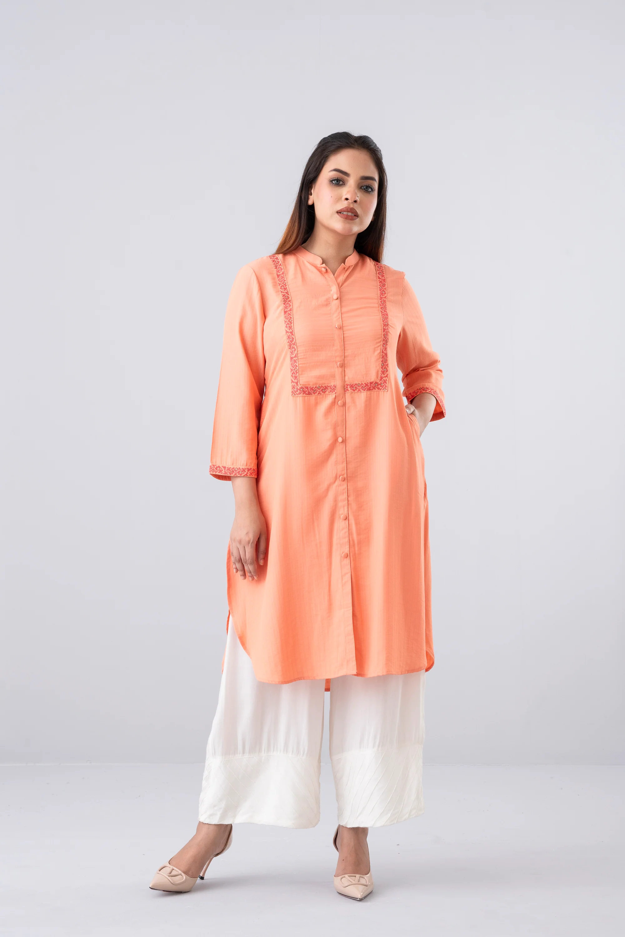 Smart Fit Embroidered Ethnic Kurta - Image 8