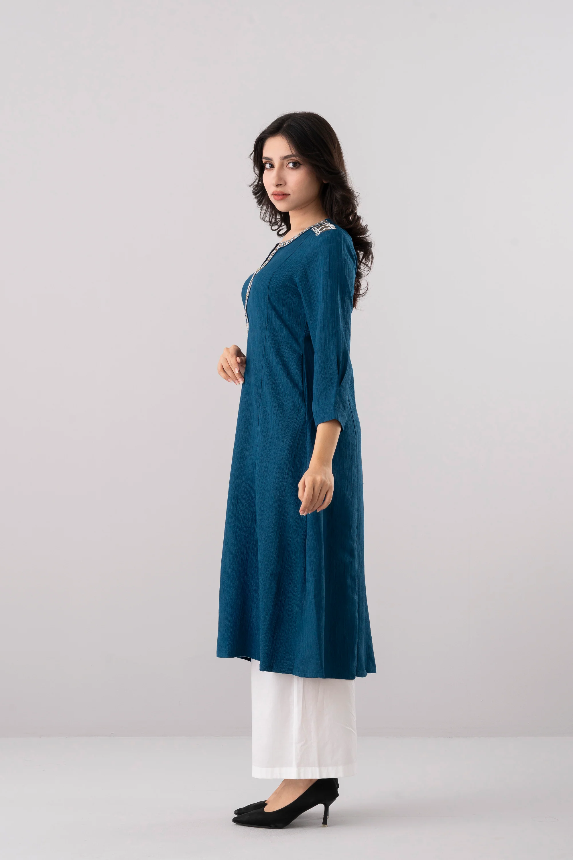 Smart Fit Embroidered Ethnic Kurta - Image 9