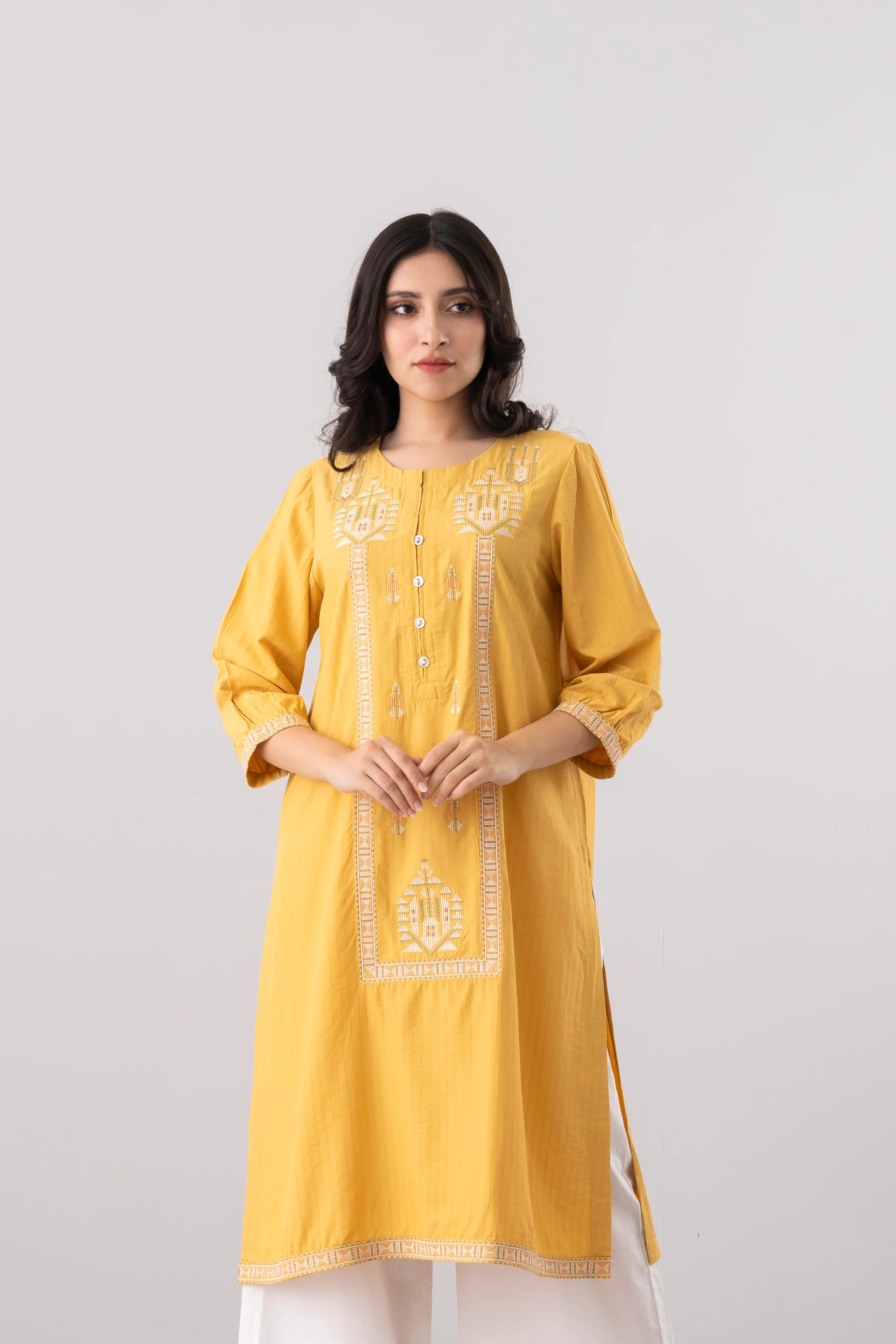 Smart Fit Embroidered Ethnic Kurta - Image 2