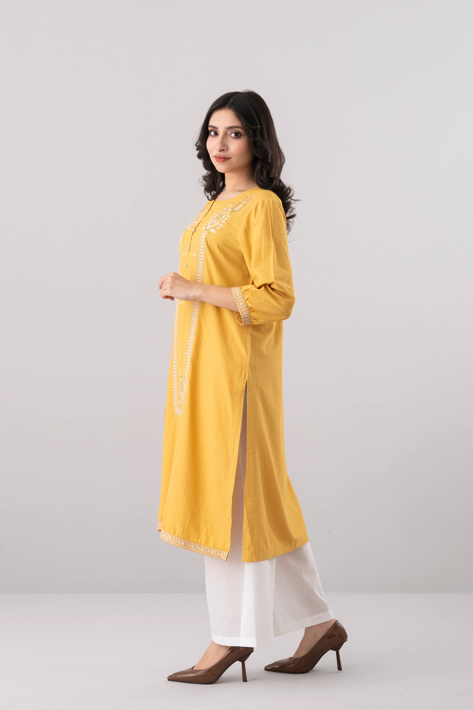 Smart Fit Embroidered Ethnic Kurta - Image 3