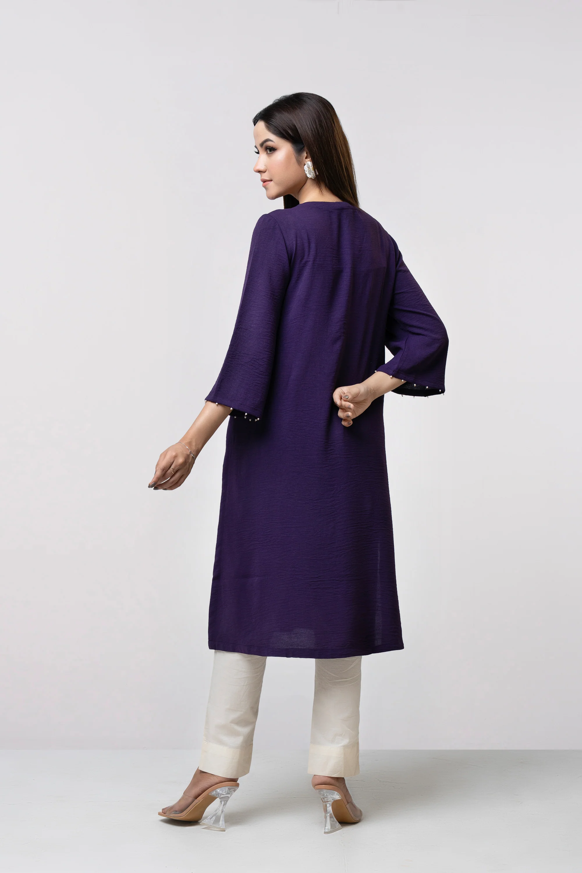 Smart Fit Embroidered Ethnic Kurta - Image 10