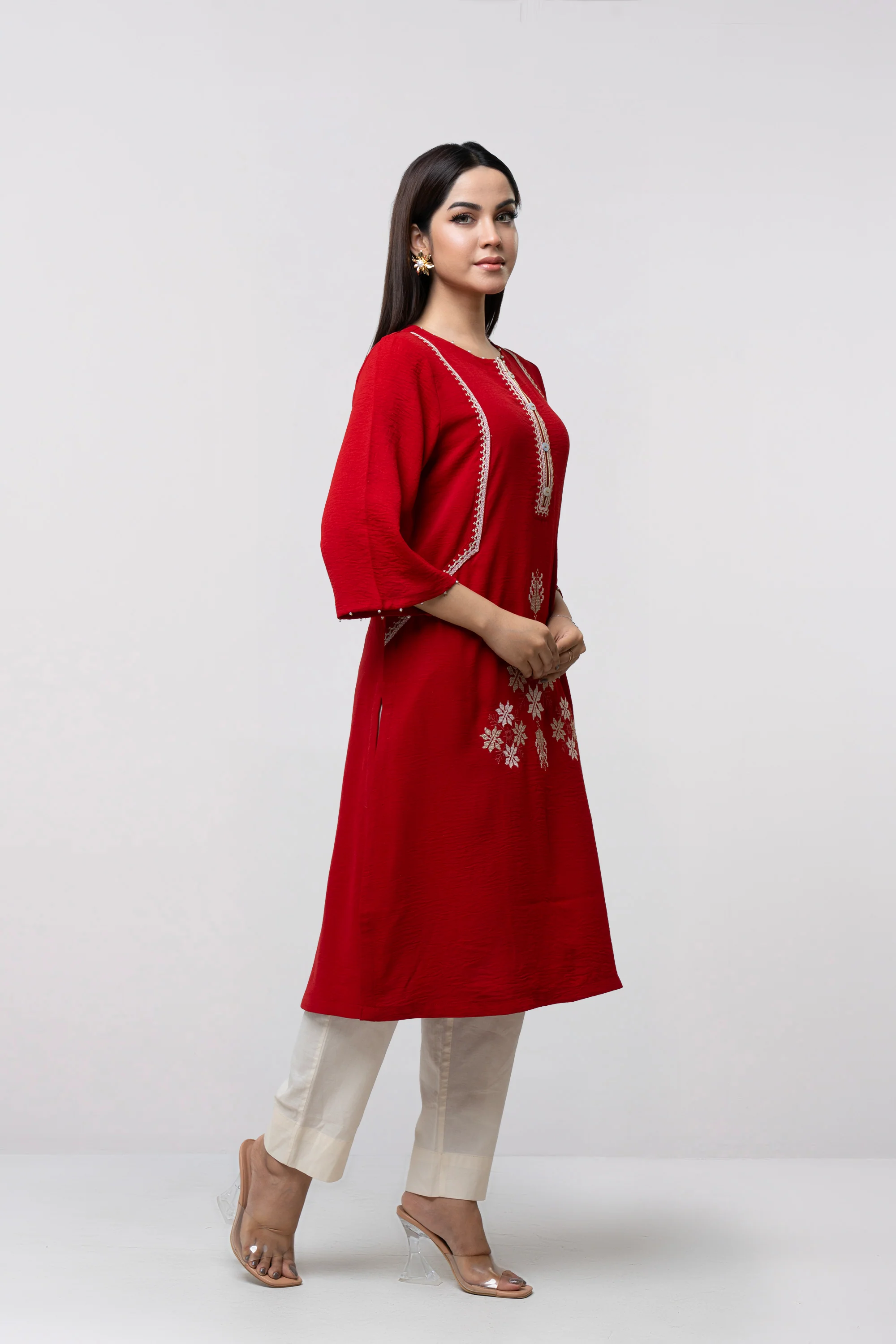 Smart Fit Embroidered Ethnic Kurta - Image 2