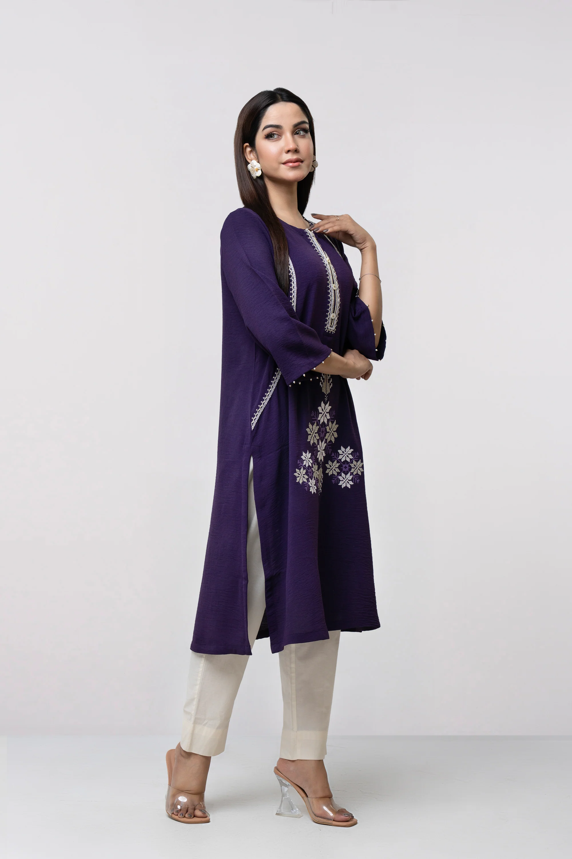 Smart Fit Embroidered Ethnic Kurta - Image 9