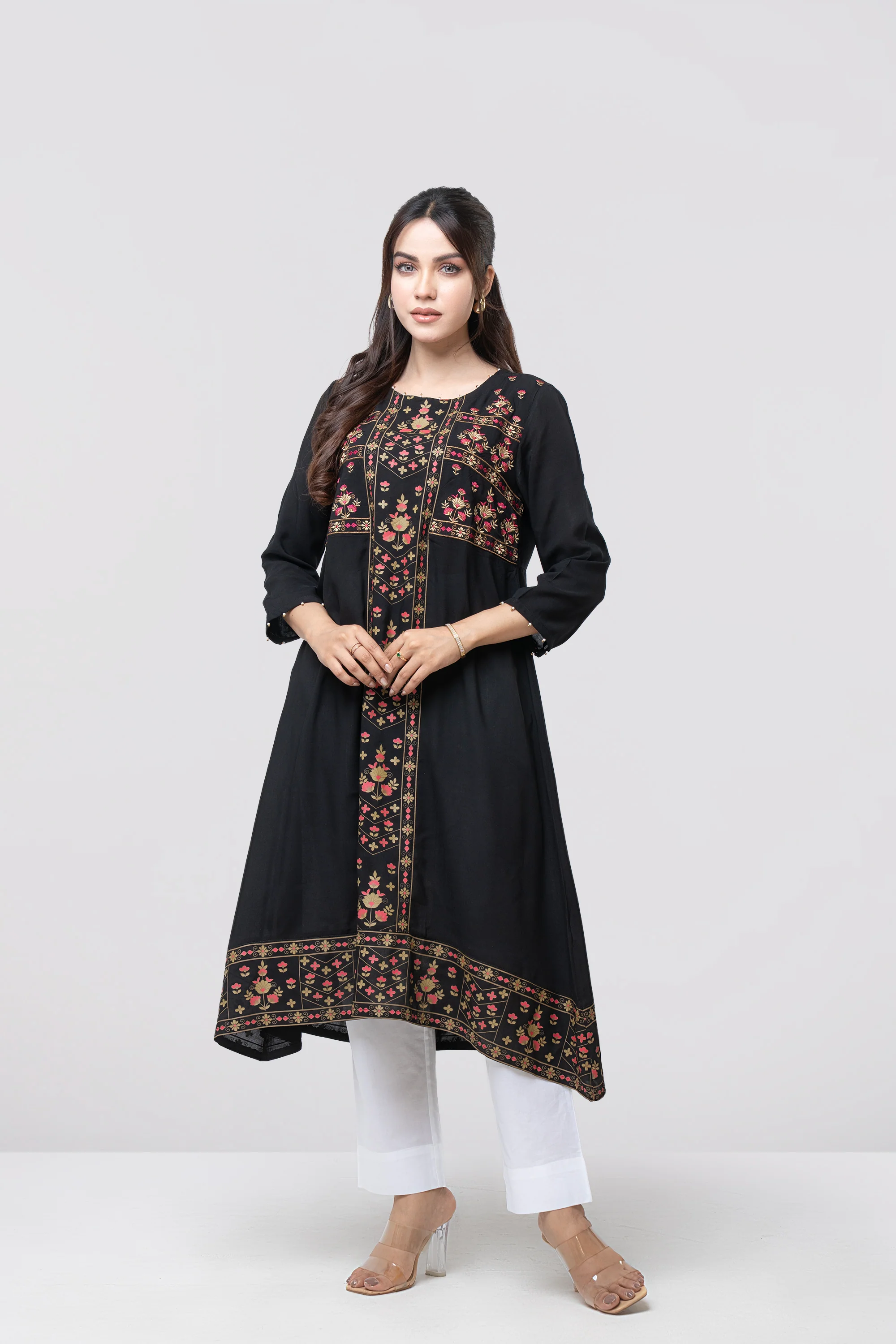 Smart Fit Embroidered Viscose Ethnic Kurta - Image 11