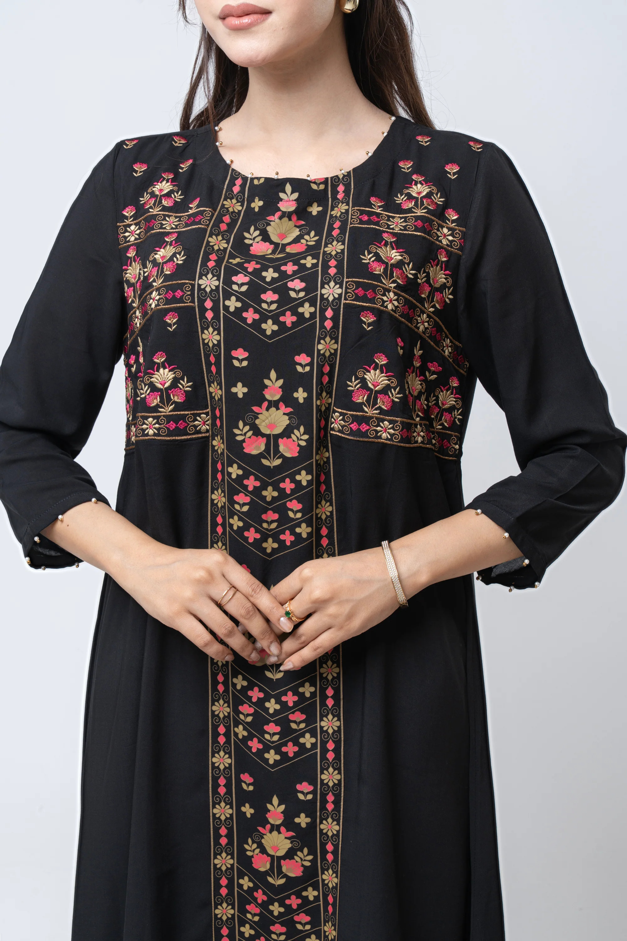 Smart Fit Embroidered Viscose Ethnic Kurta - Image 14
