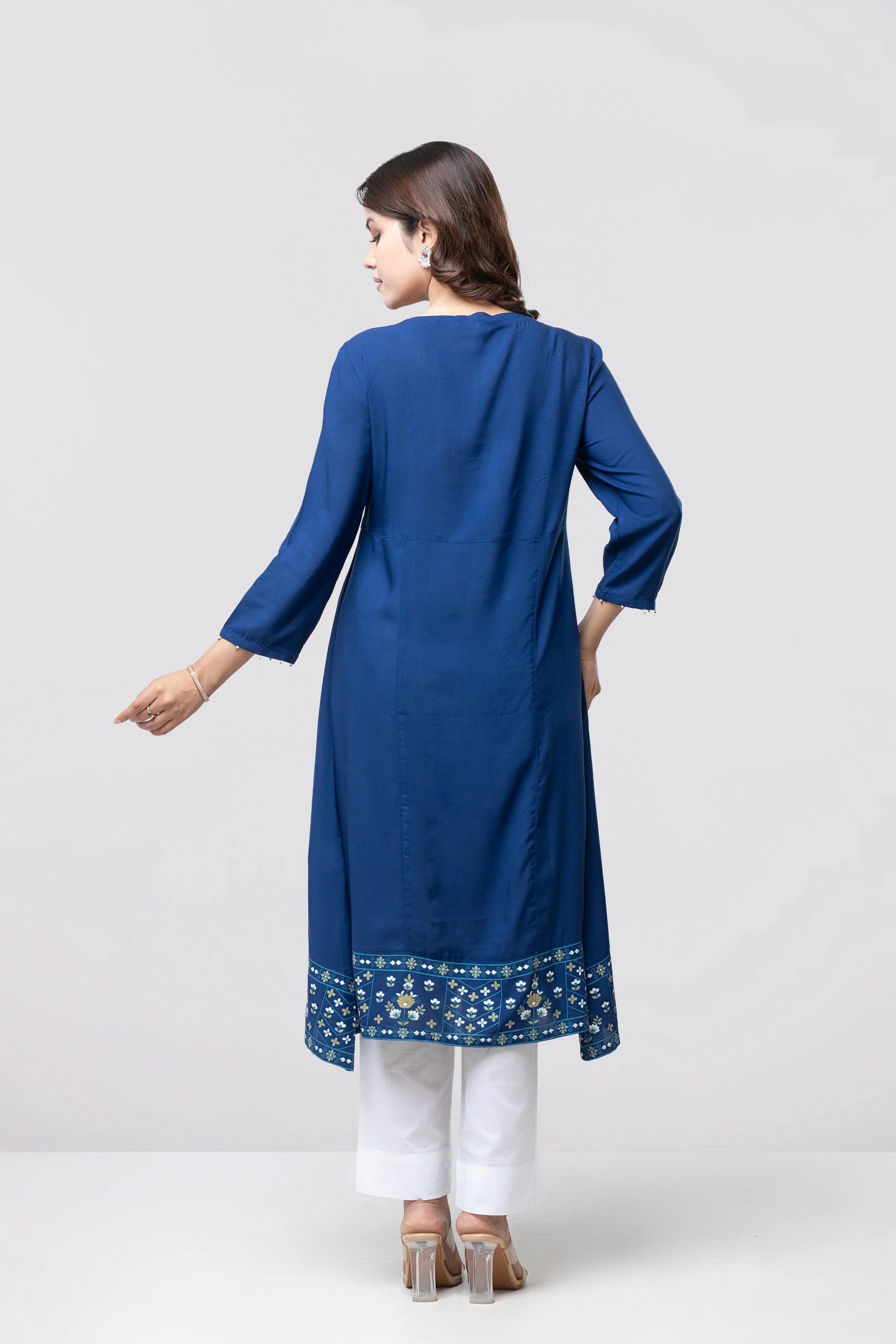 Smart Fit Embroidered Viscose Ethnic Kurta - Image 3