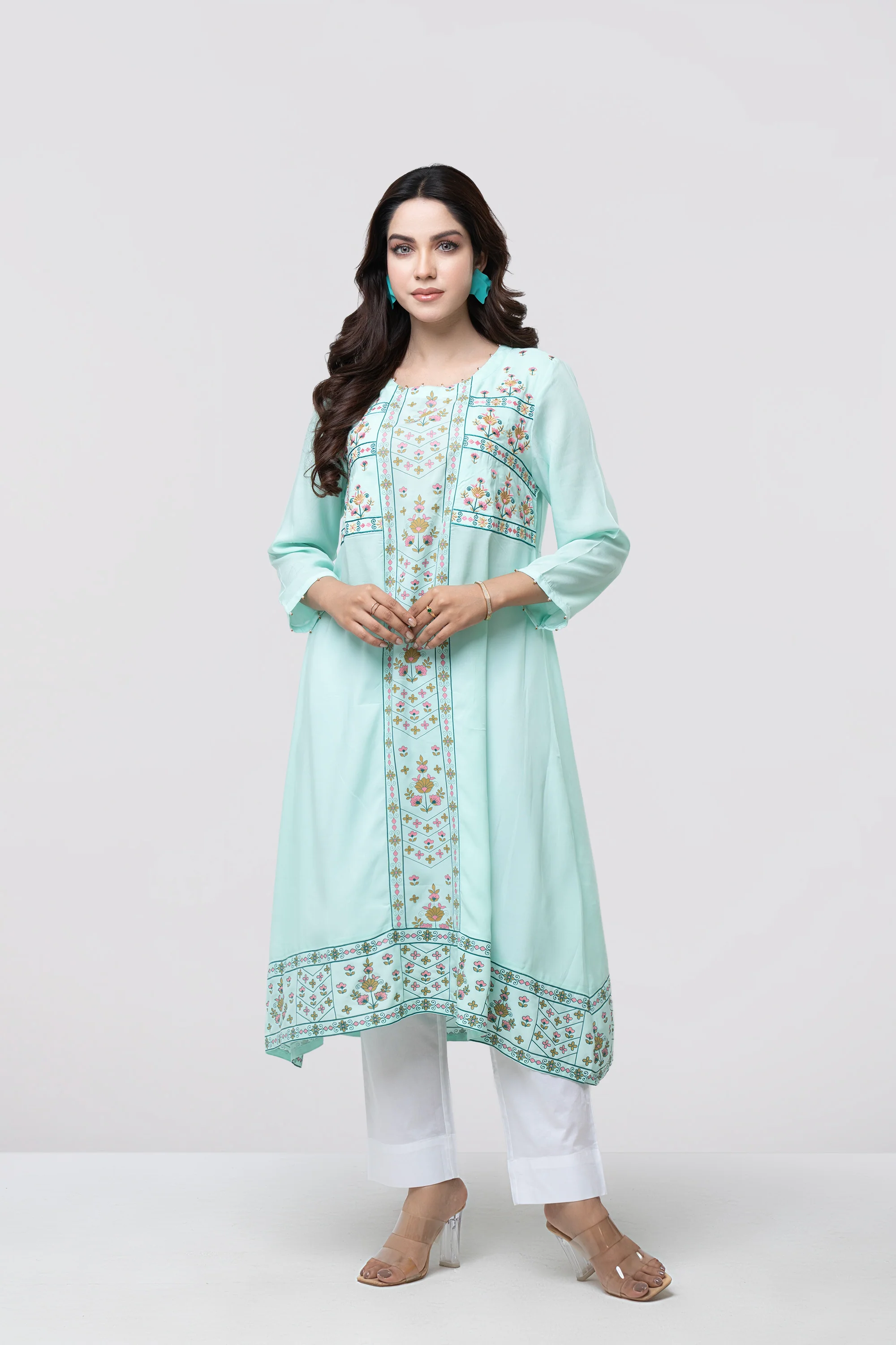 Smart Fit Embroidered Viscose Ethnic Kurta - Image 6