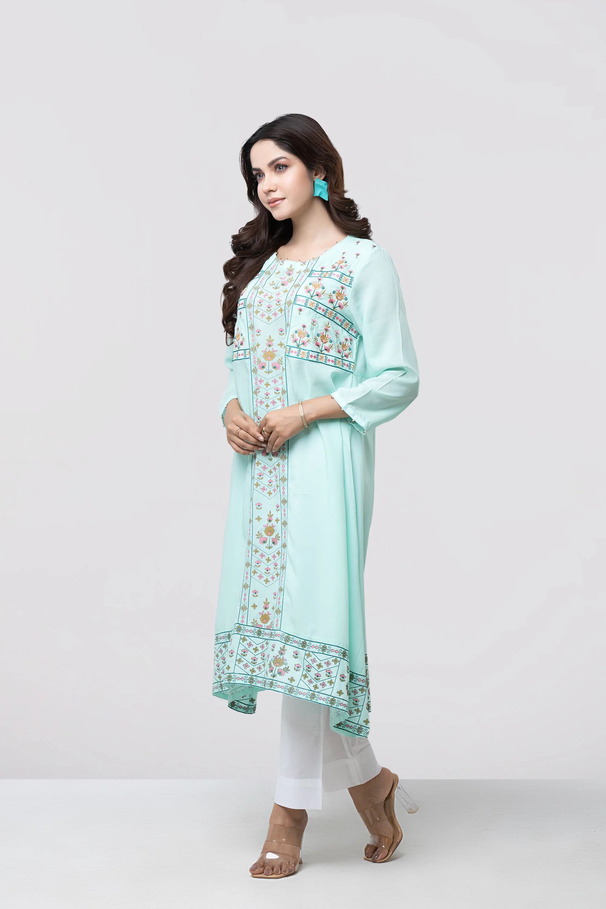 Smart Fit Embroidered Viscose Ethnic Kurta - Image 7