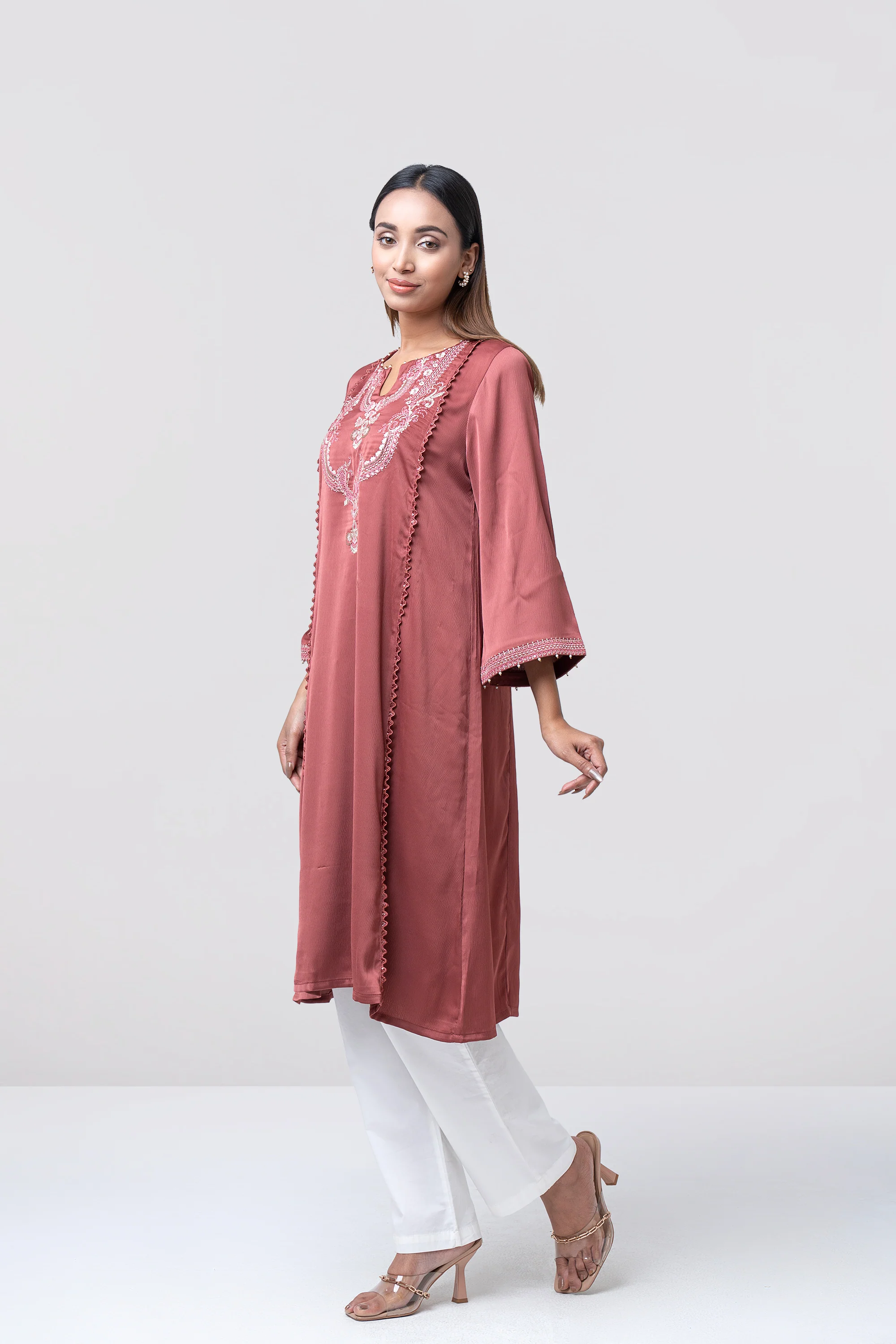 Smart Fit Embroidered Ethnic Kurta - Image 4