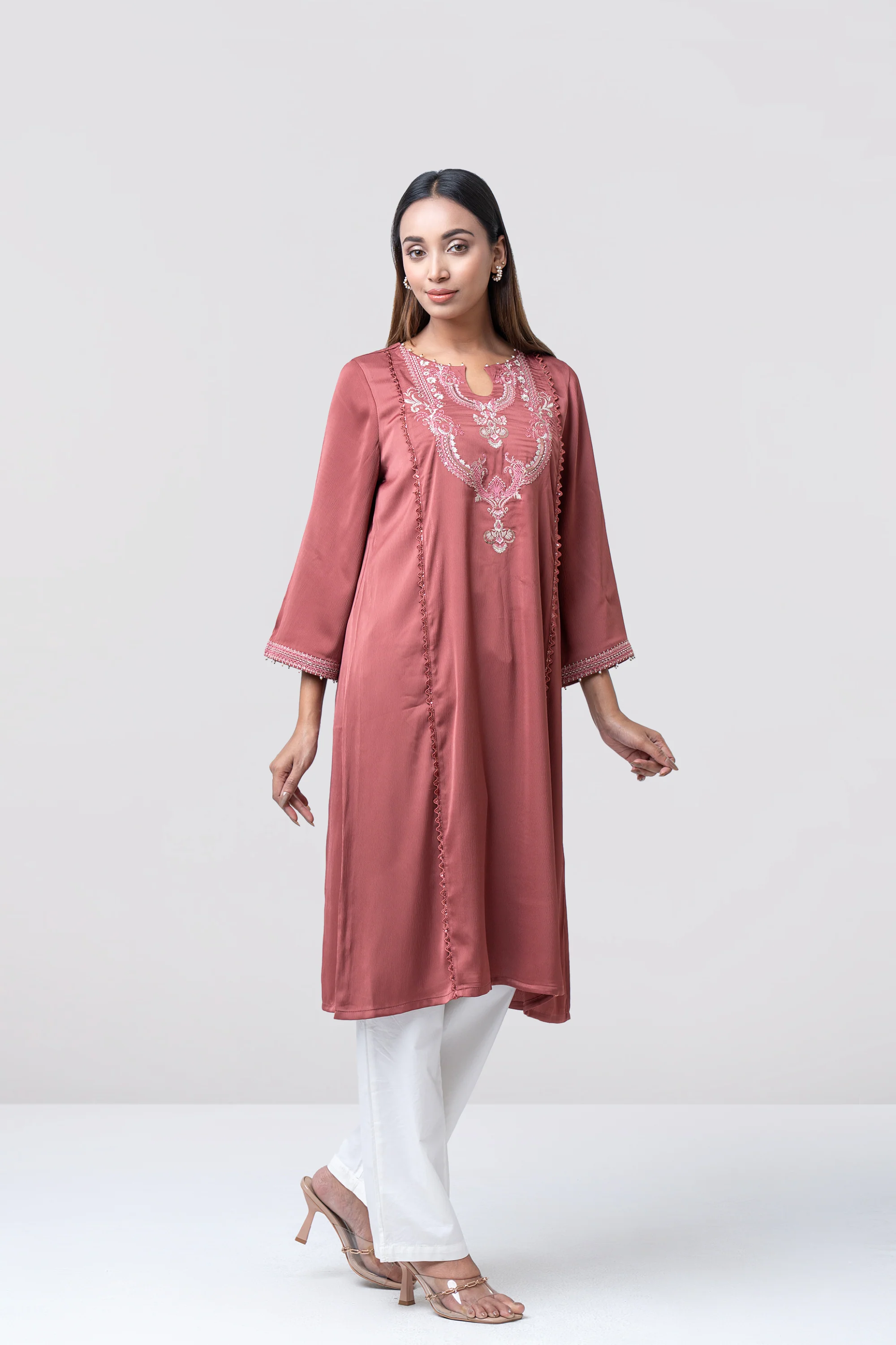 Smart Fit Embroidered Ethnic Kurta - Image 5