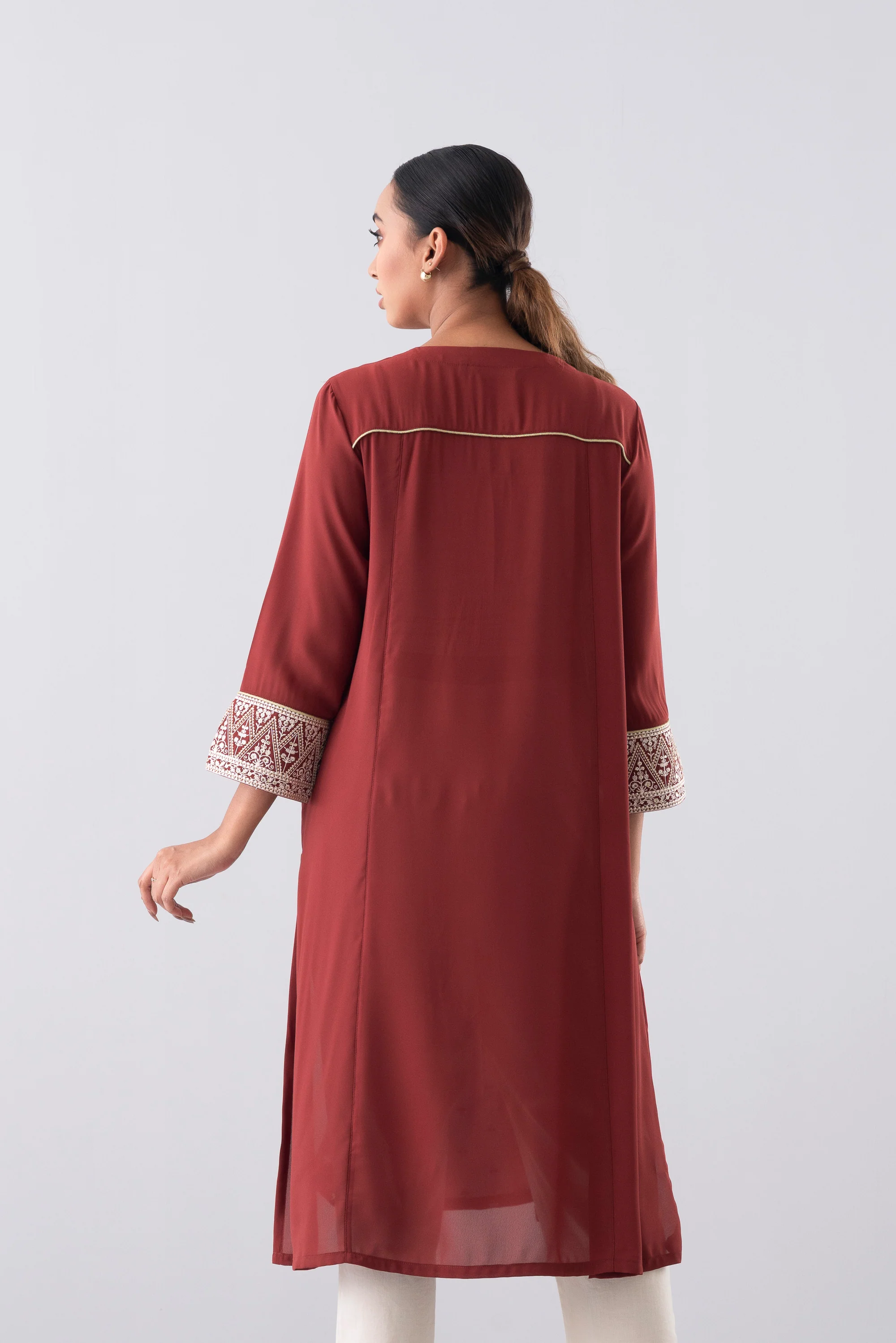 Smart Fit Embroidered Ethnic Kurta - Image 10