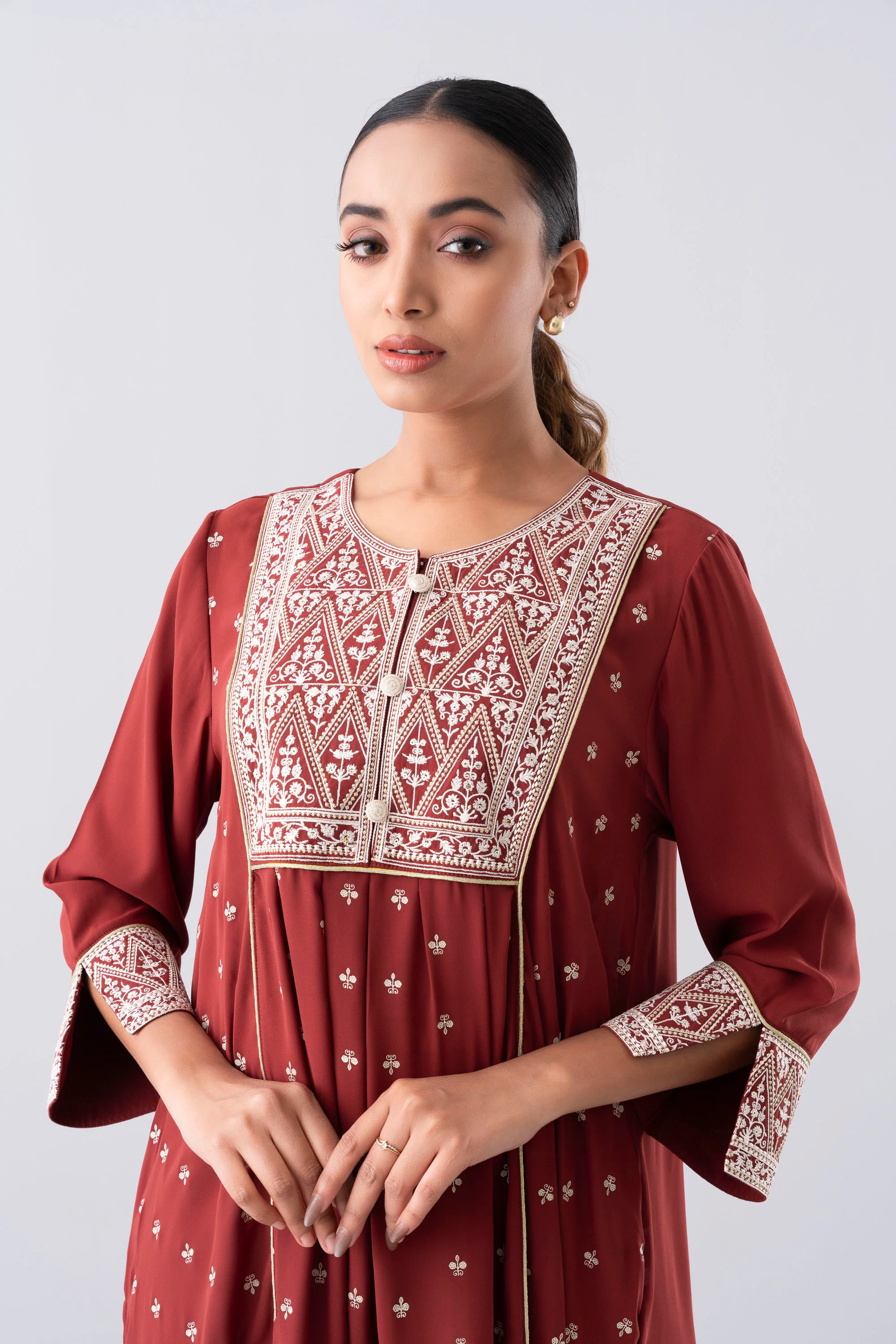Smart Fit Embroidered Ethnic Kurta - Image 11