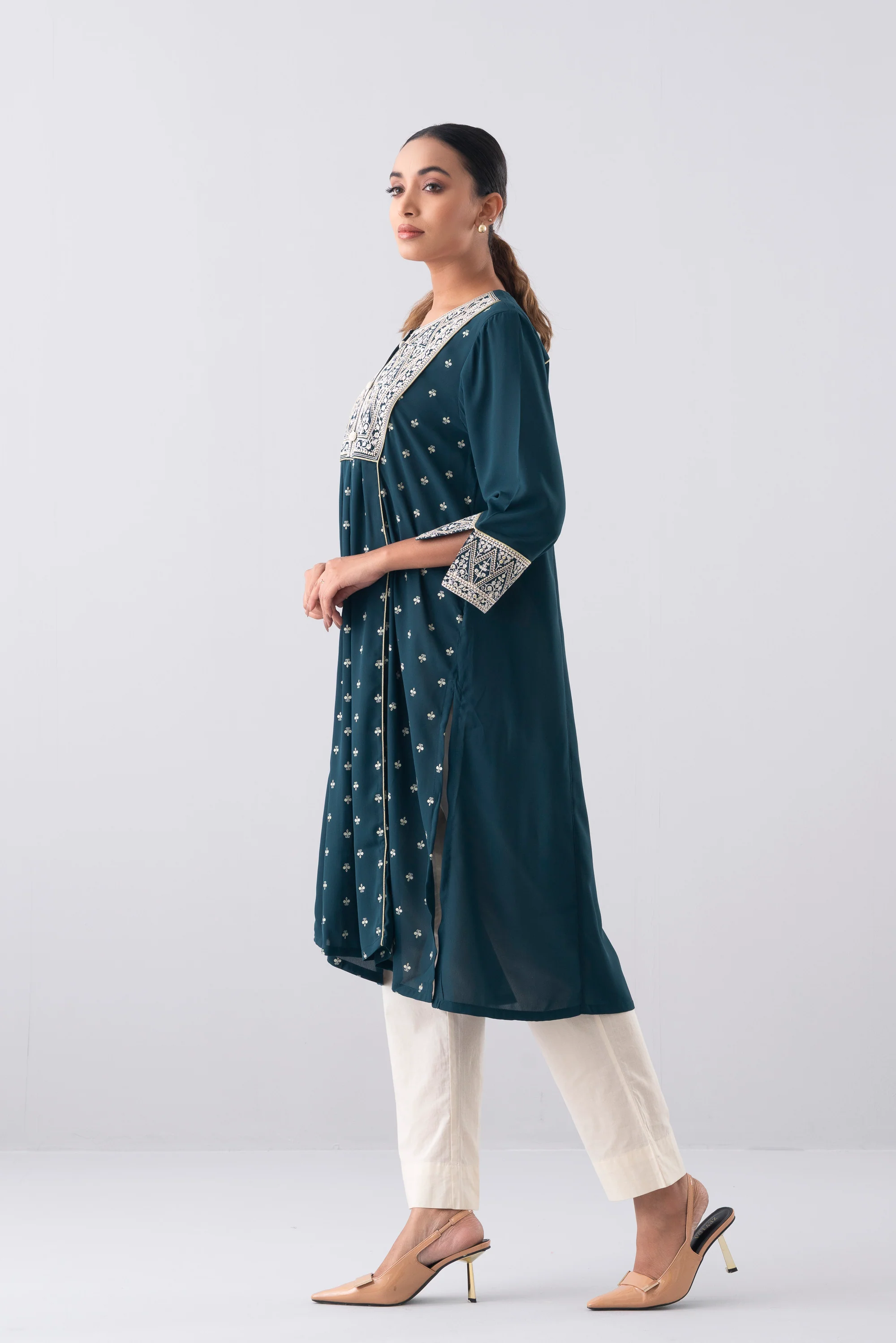 Smart Fit Embroidered Ethnic Kurta - Image 2