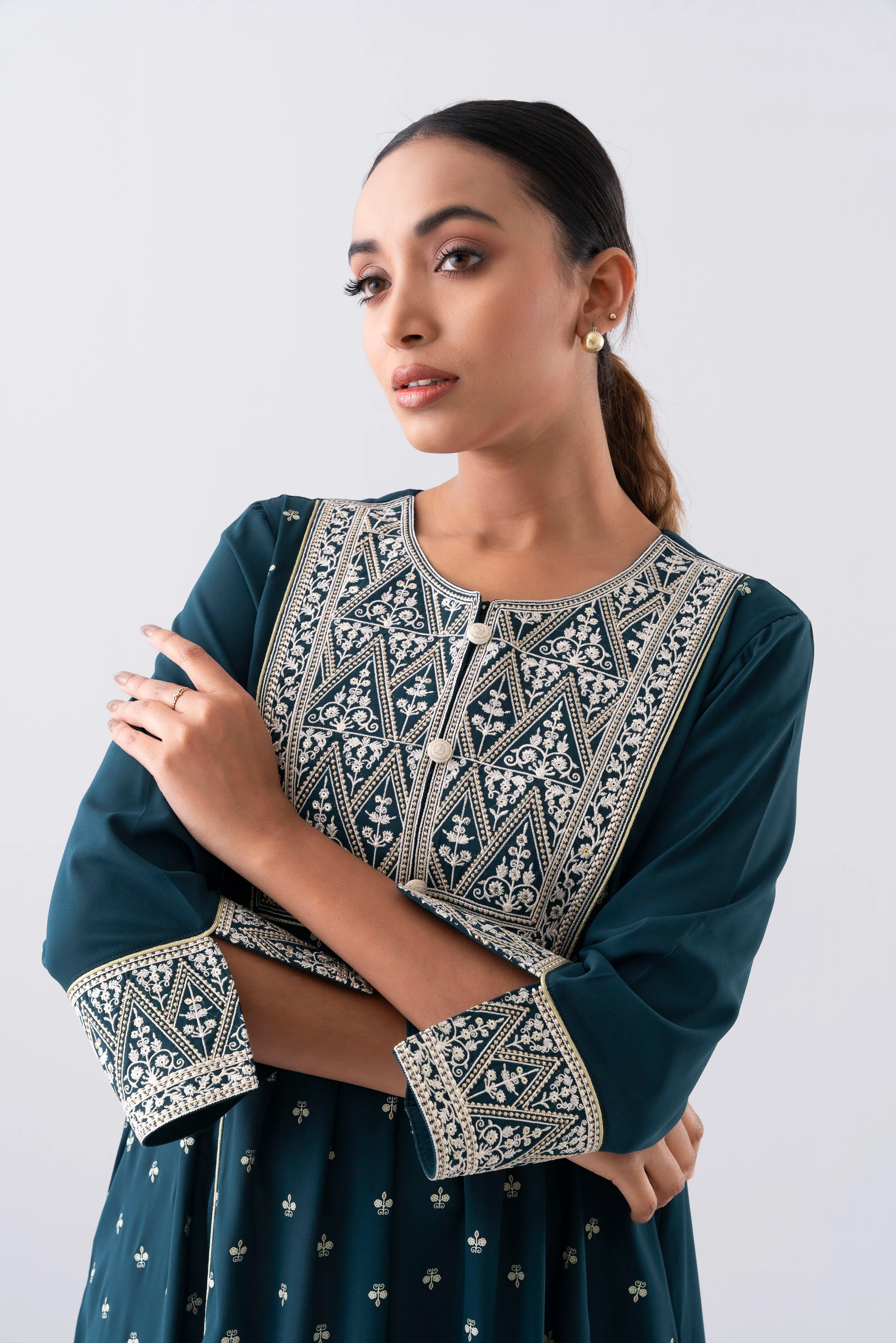 Smart Fit Embroidered Ethnic Kurta - Image 4