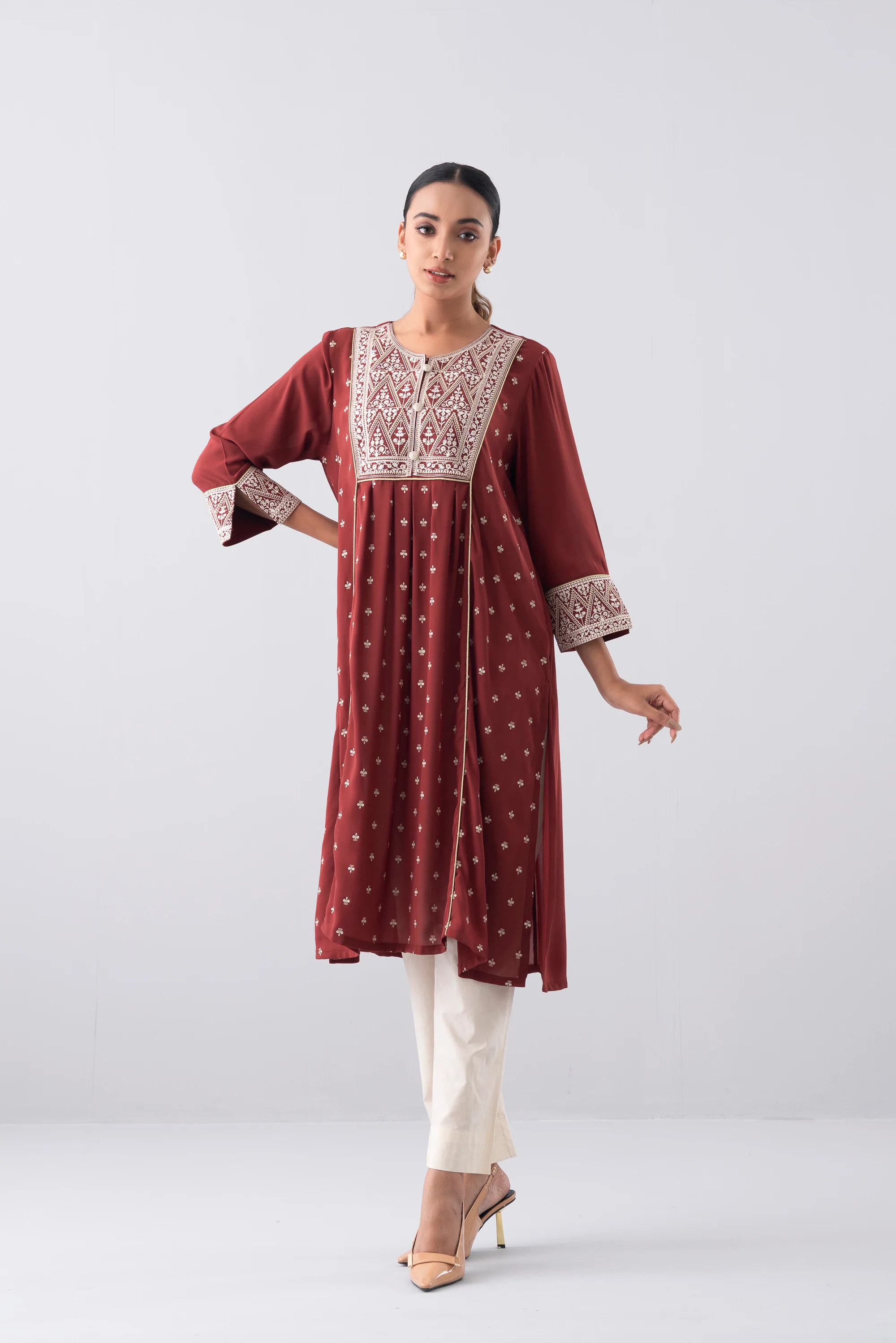 Smart Fit Embroidered Ethnic Kurta - Image 7