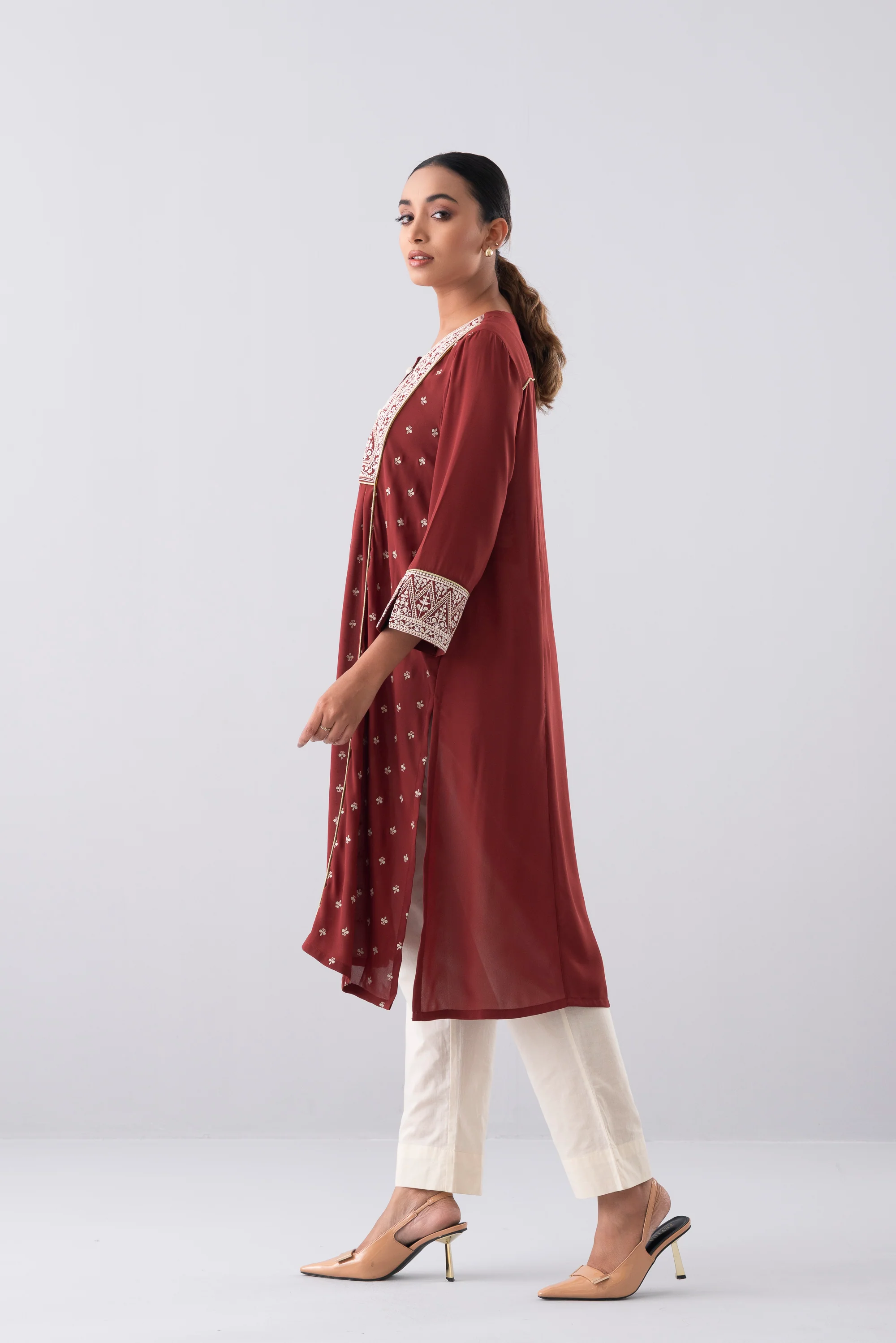 Smart Fit Embroidered Ethnic Kurta - Image 8