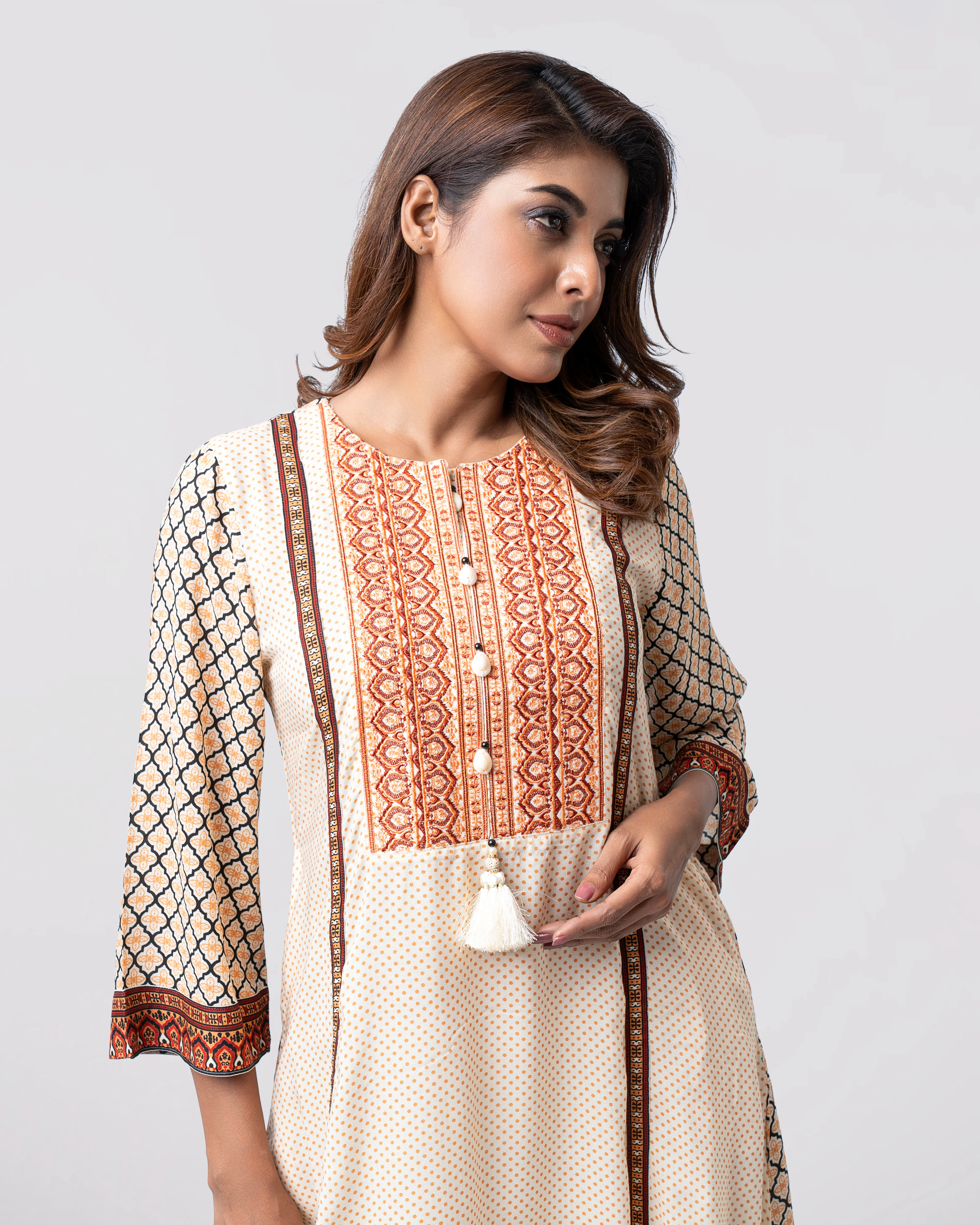 Smart Fit Embroirdered Viscose Ethnic Kurta - Image 2
