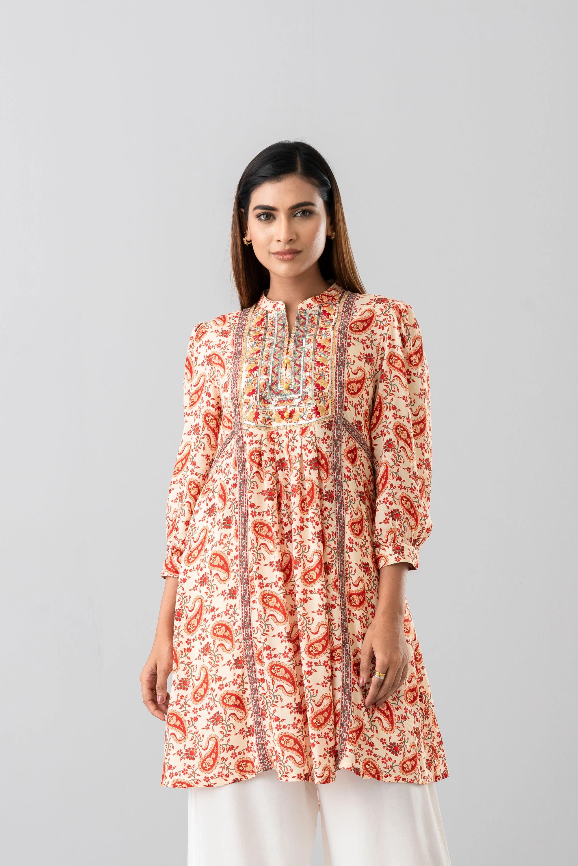 Smart Fit Embroidered Viscose Ethnic Kurti - Image 8