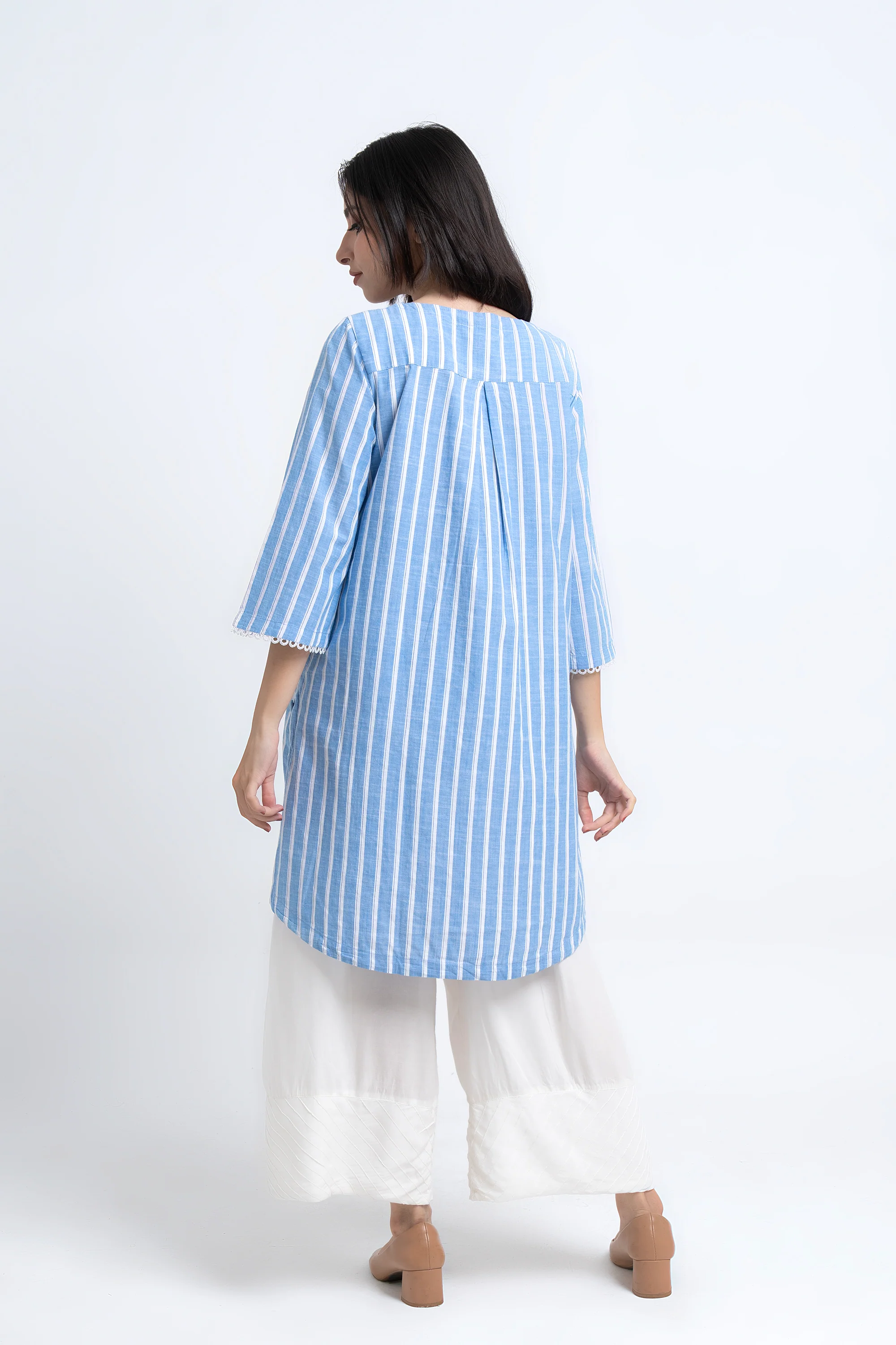 Smart Fit Striped Ethnic Kurti - Image 4
