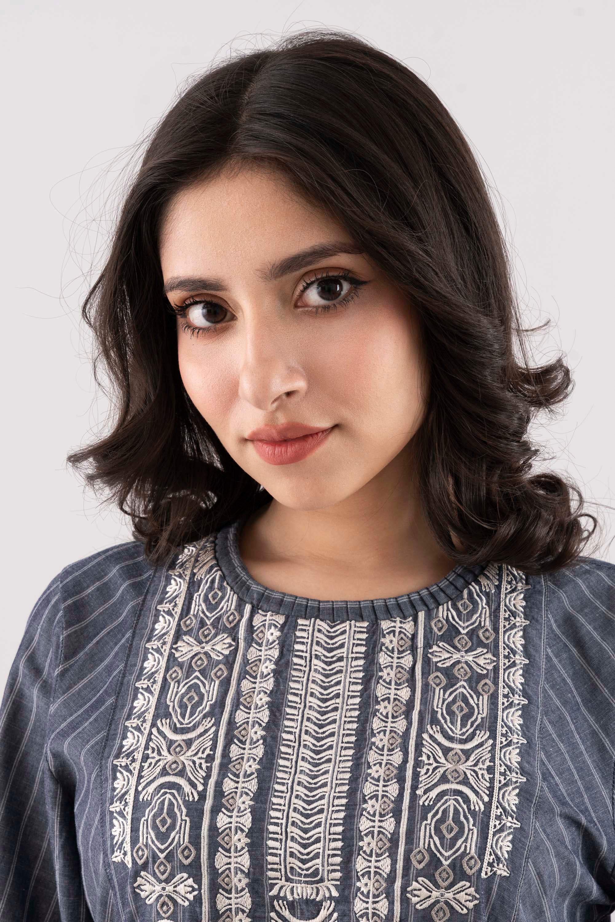 Smart Fit Striped Ethnic Kurti - Image 5