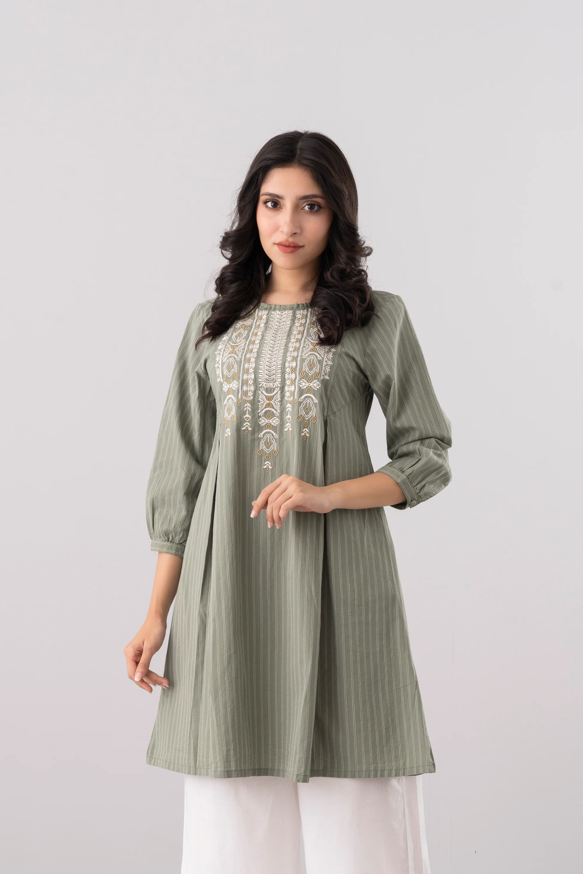 Smart Fit Embroidered Ethnic Kurti - Image 2