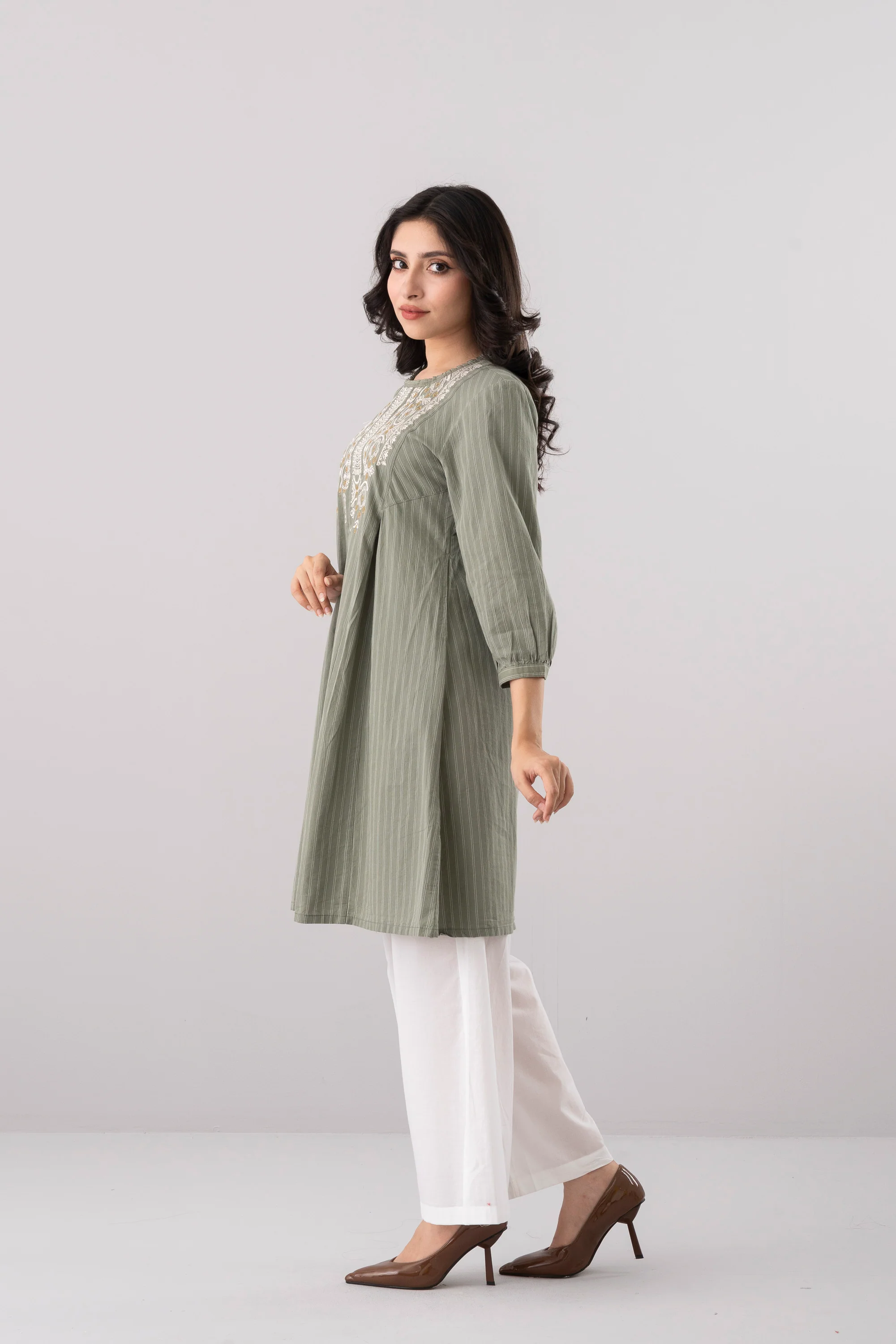 Smart Fit Embroidered Ethnic Kurti - Image 3