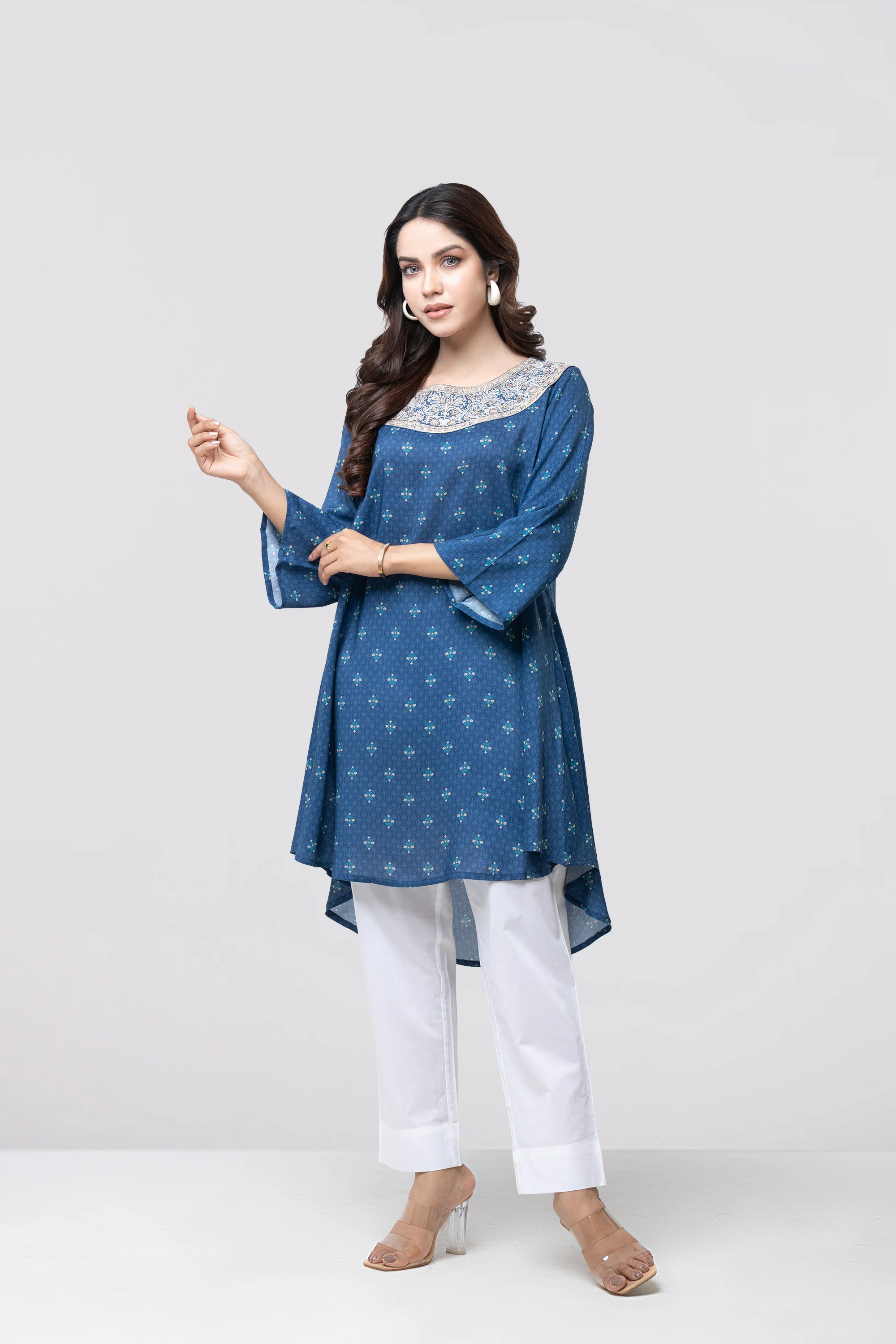 Smart Fit Embroidered Viscose Ethnic Kurti - Image 2