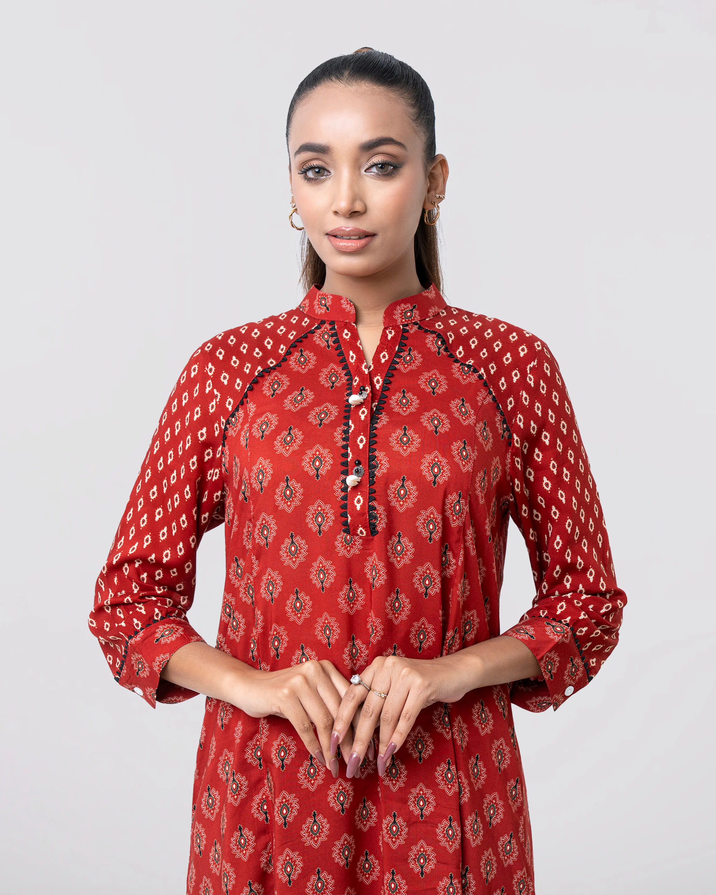 Smart Fit Printed Viscose Ethnic Kurti - Image 4
