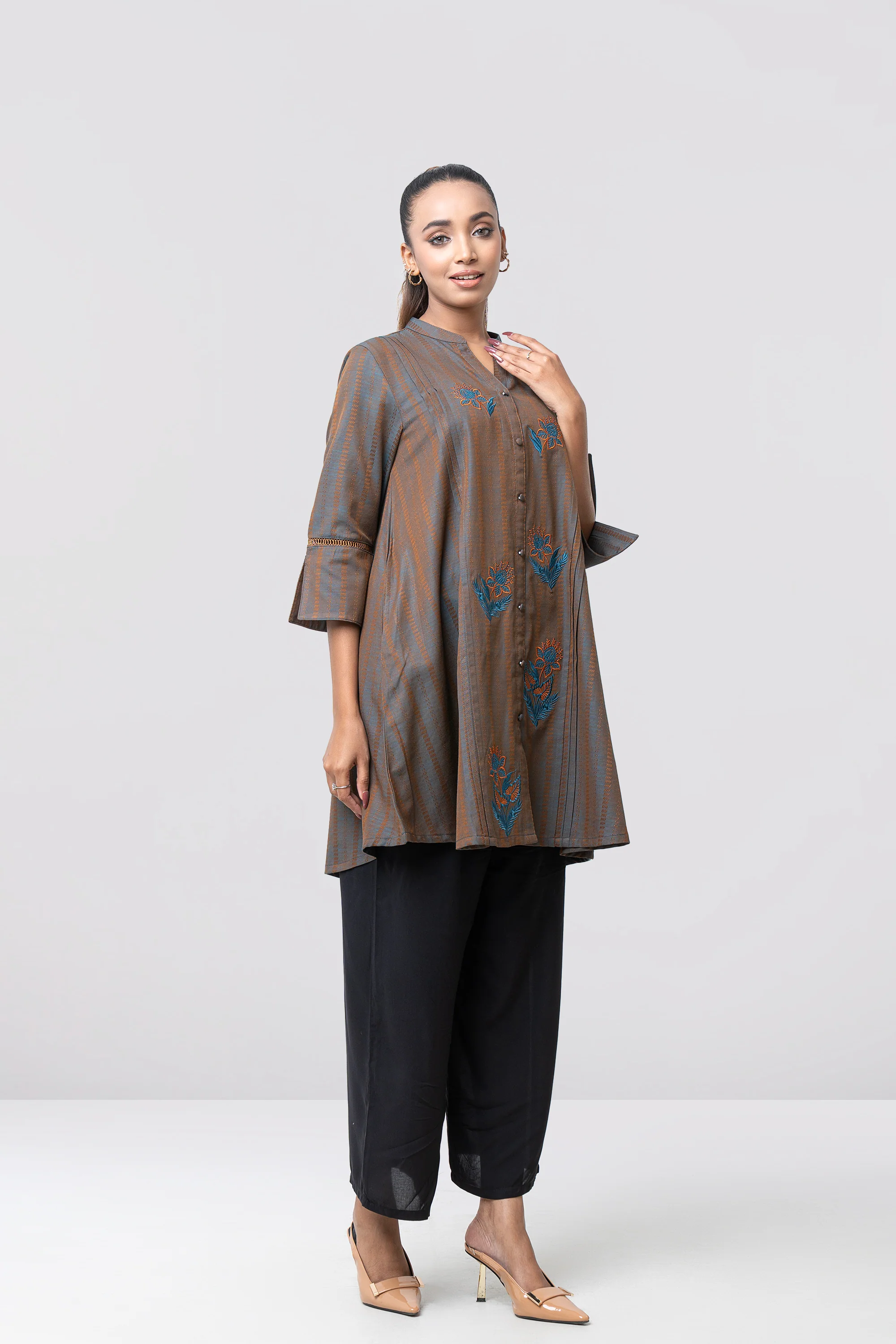 Smart Fit Embroidered Ethnic Kurti - Image 2
