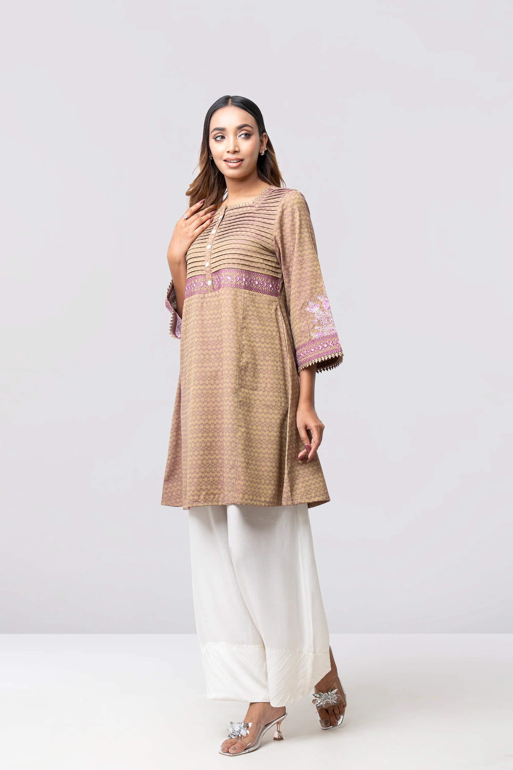 Smart Fit Embroidered Ethnic Kurti - Image 2