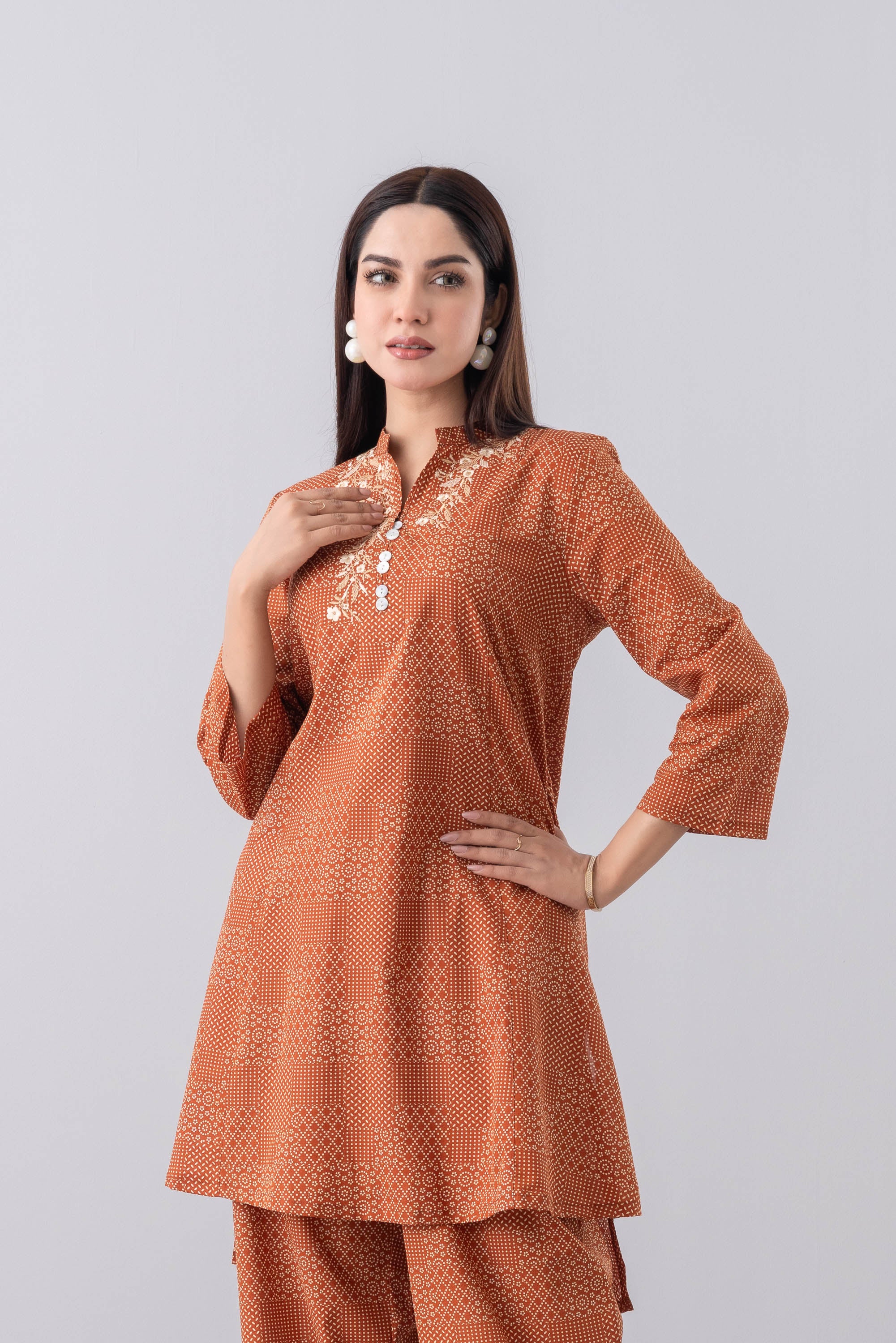 Relaxed Fit Embroidered Ethnic Kurti - Image 3