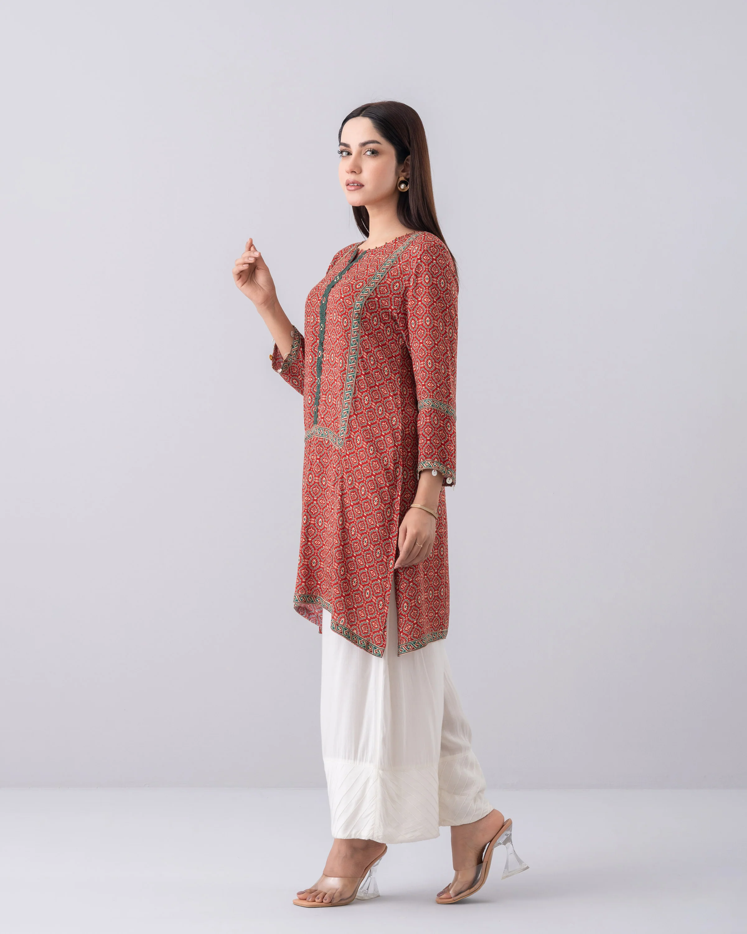 Relaxed Fit All-Over Printed Ethnic Kurti - Image 2