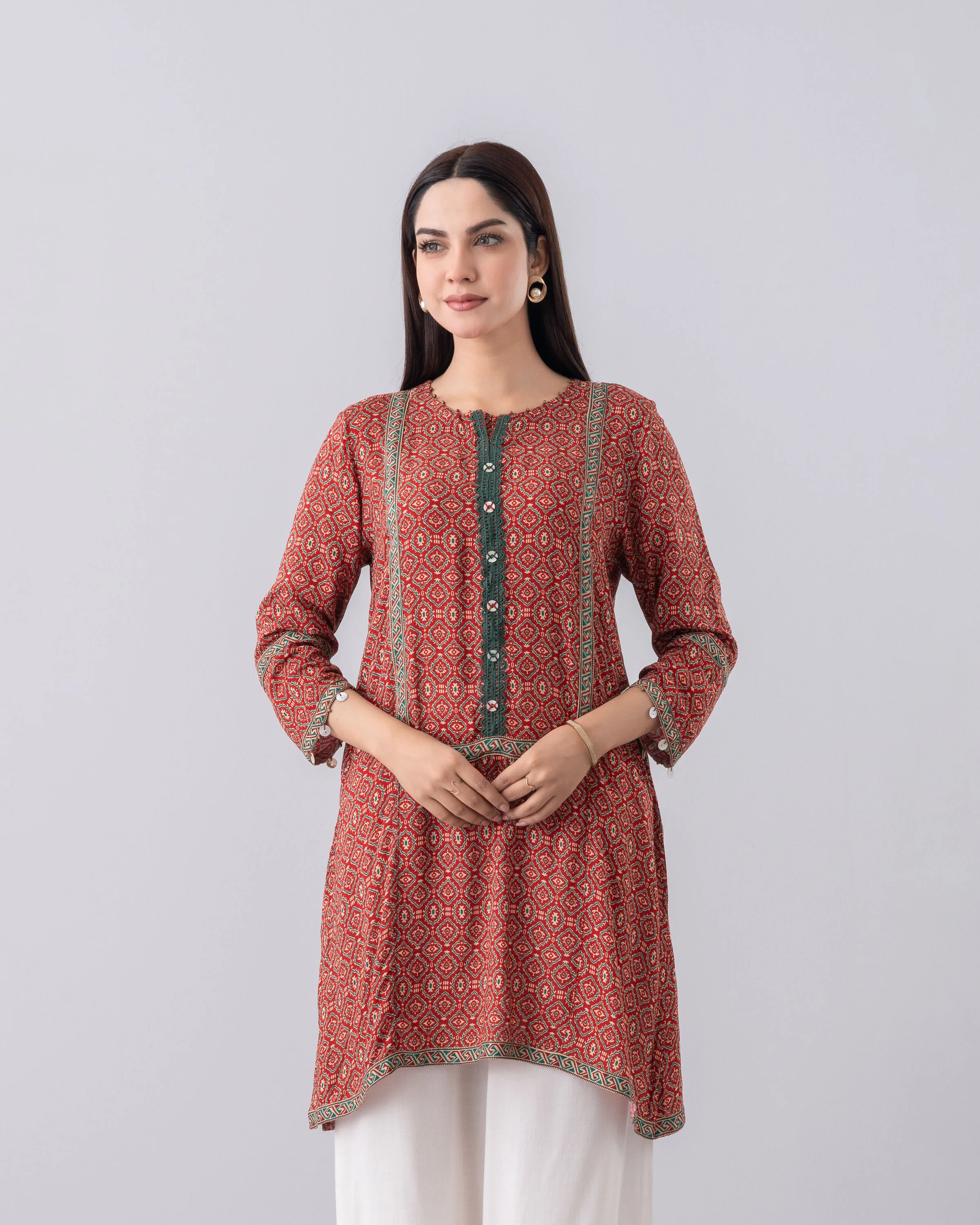 Relaxed Fit All-Over Printed Ethnic Kurti - Image 3