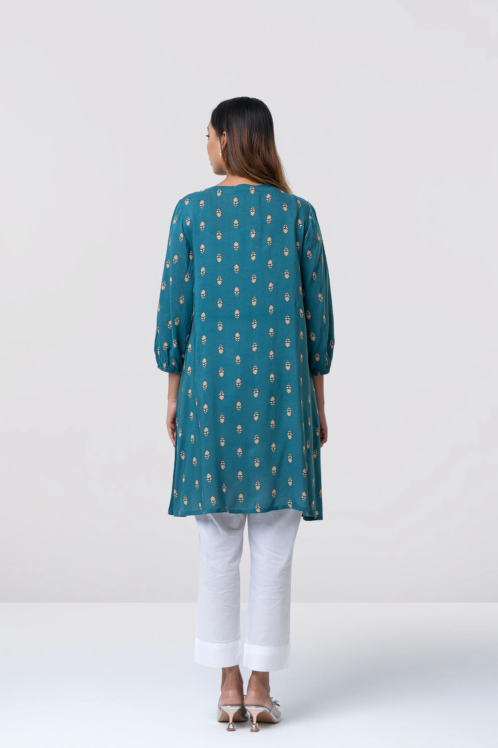 Smart Fit Embroidered Viscose Ethnic Kurti - Image 11