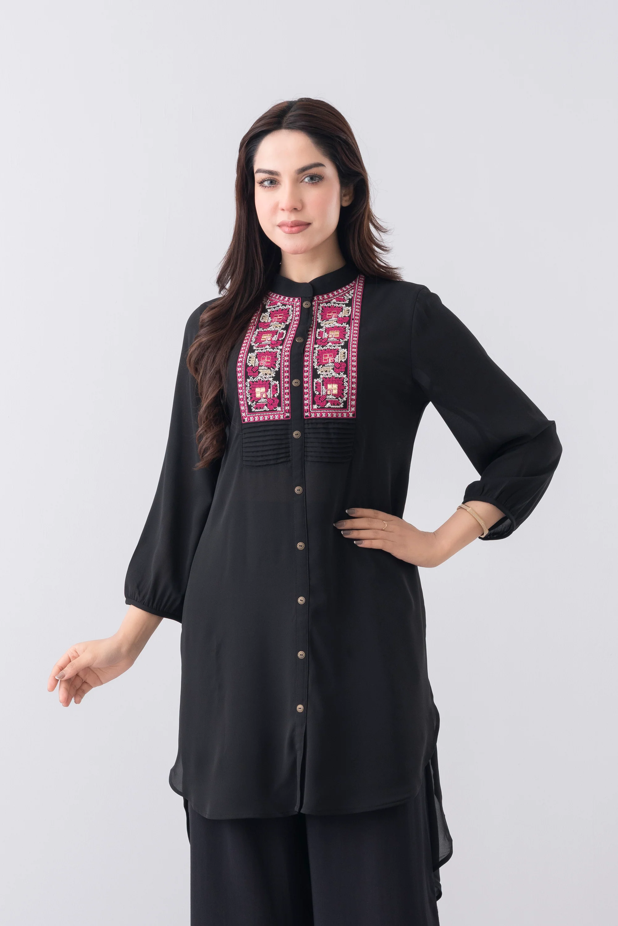 Smart Fit Embroidered Ethnic Kurti - Image 2