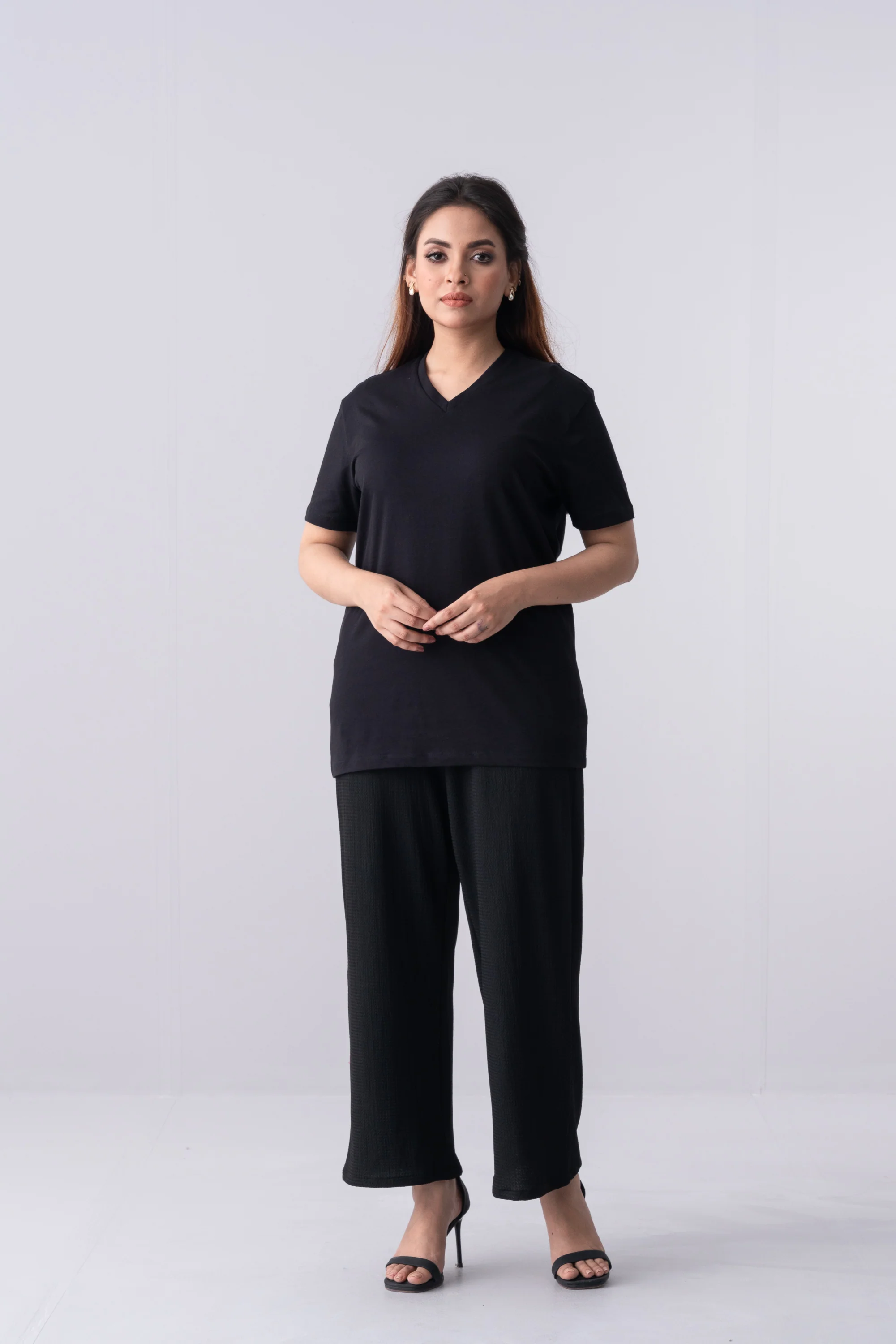 Relaxed Fit Bubble Crepe Ethnic Pants - Image 2