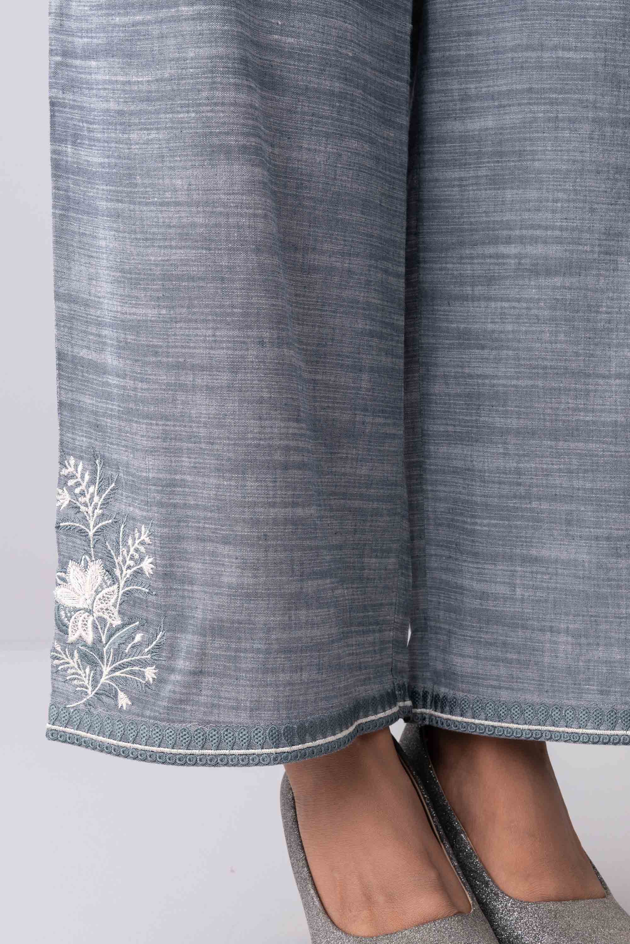 Relaxed Fit Floral Embroidered Ethnic Pants - Image 2