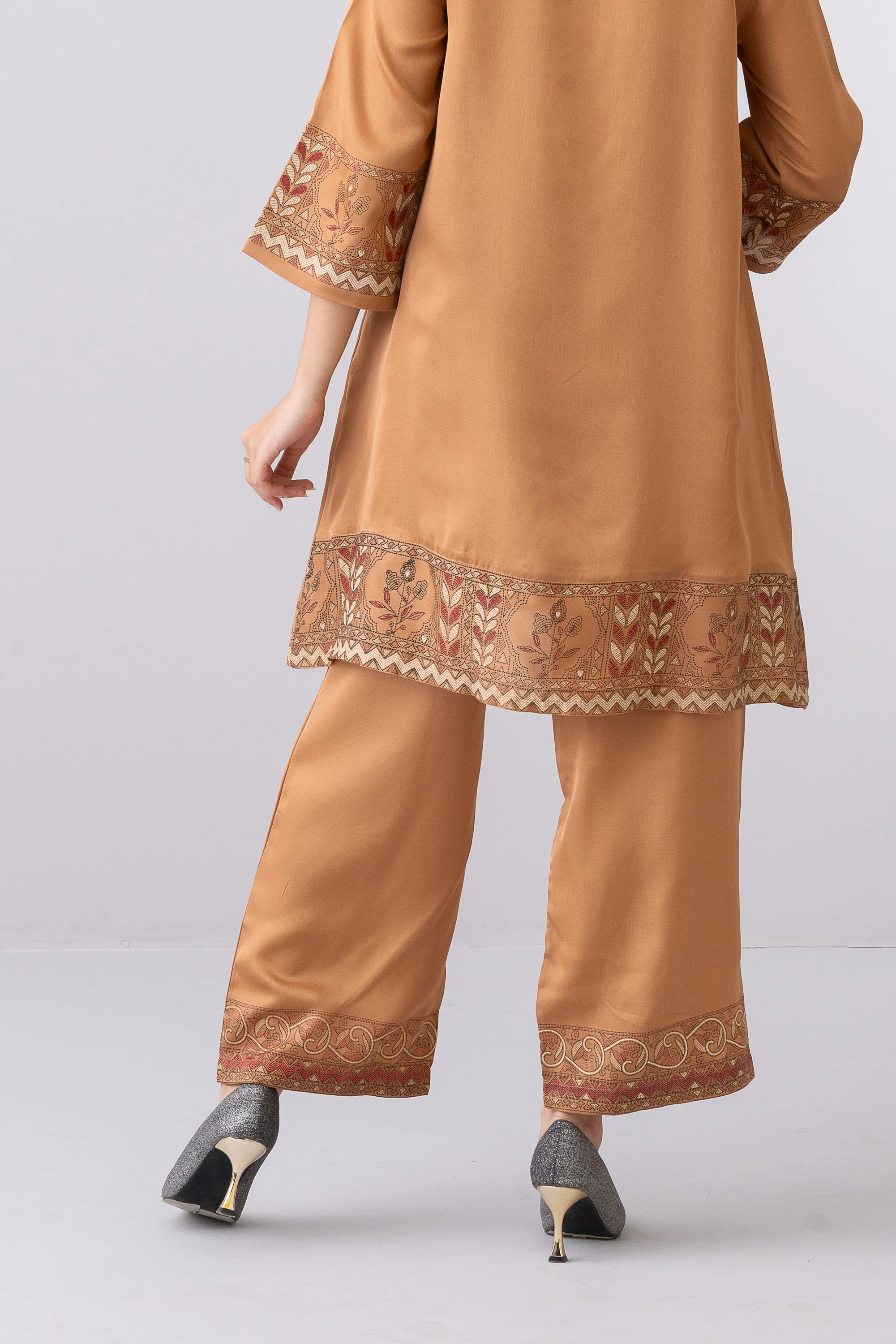 Relaxed Fit Silk Ethnic Pants - Image 3