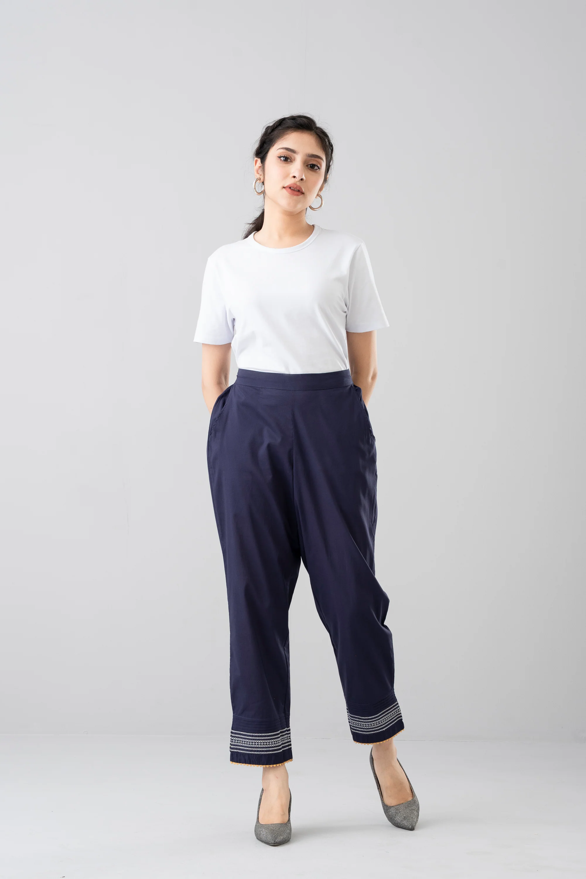 Smart Fit Embroidered Ethnic Pants - Image 3