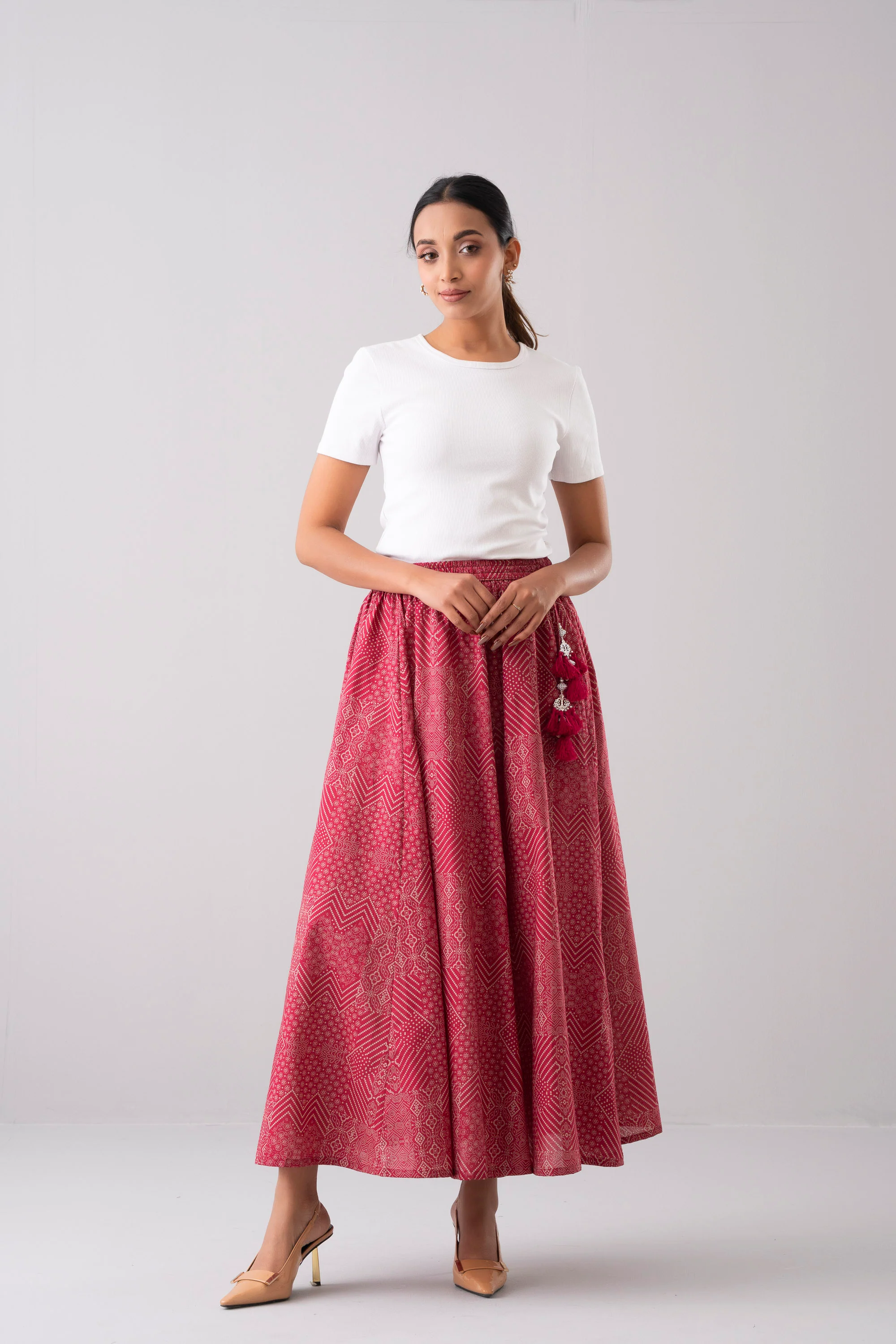Ankle-Length Semi-Formal Ethnic Skirt - Image 2
