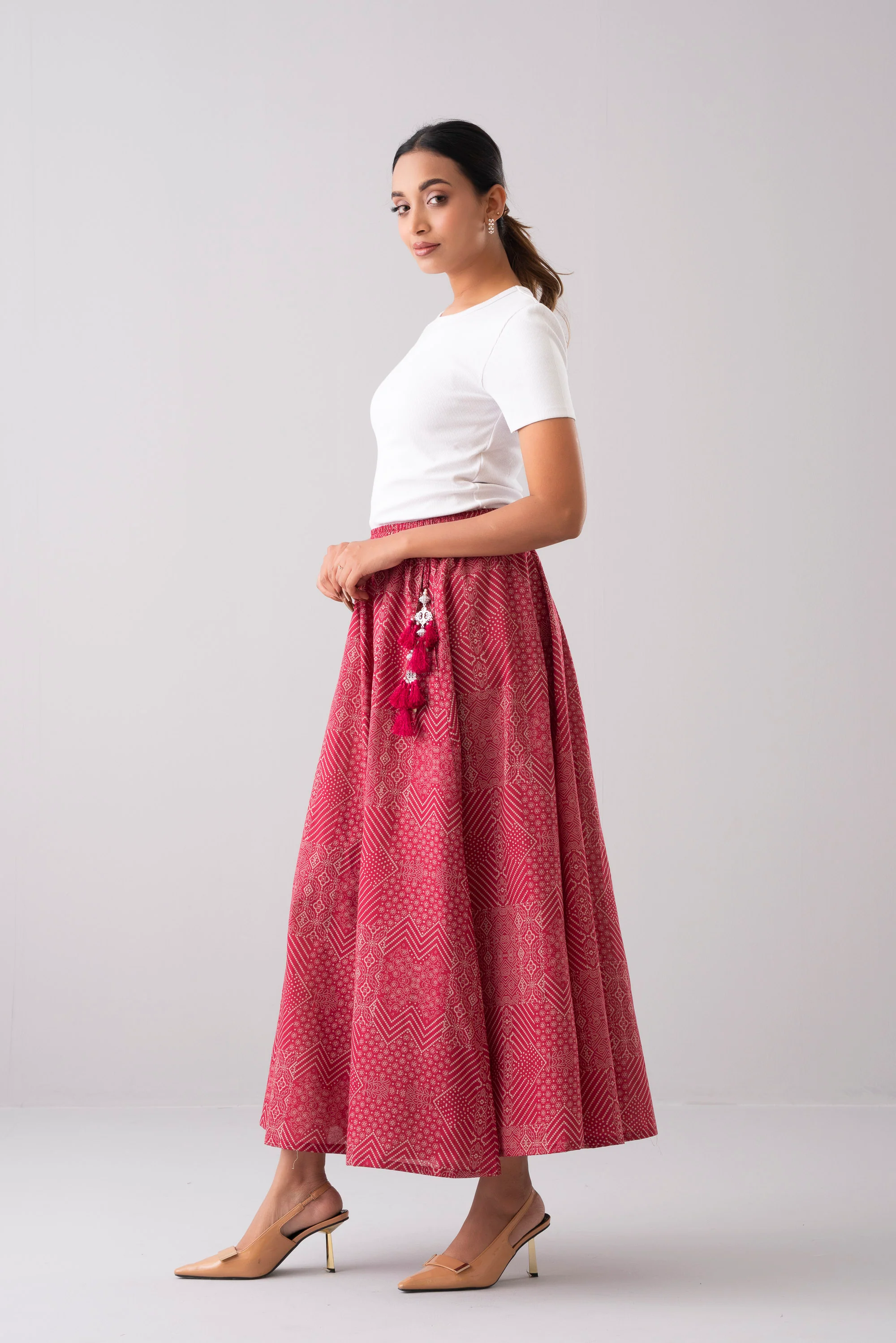 Ankle-Length Semi-Formal Ethnic Skirt - Image 3