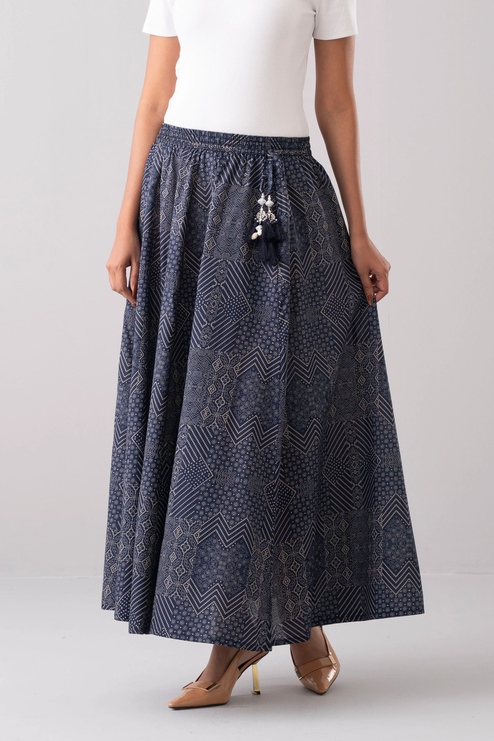 Ankle-Length Semi-Formal Ethnic Skirt - Image 7