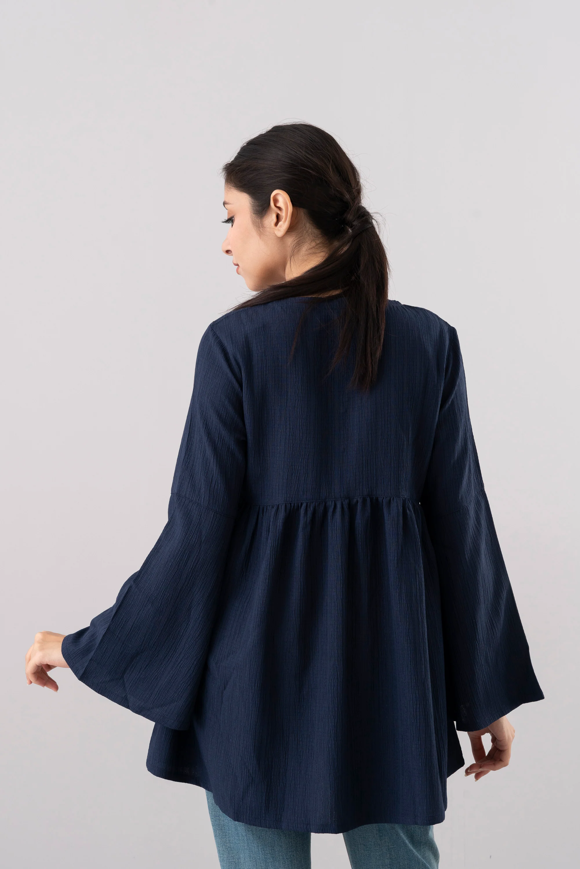 Relaxed Fit Evening Fashion Top with Bell Sleeves - Image 4