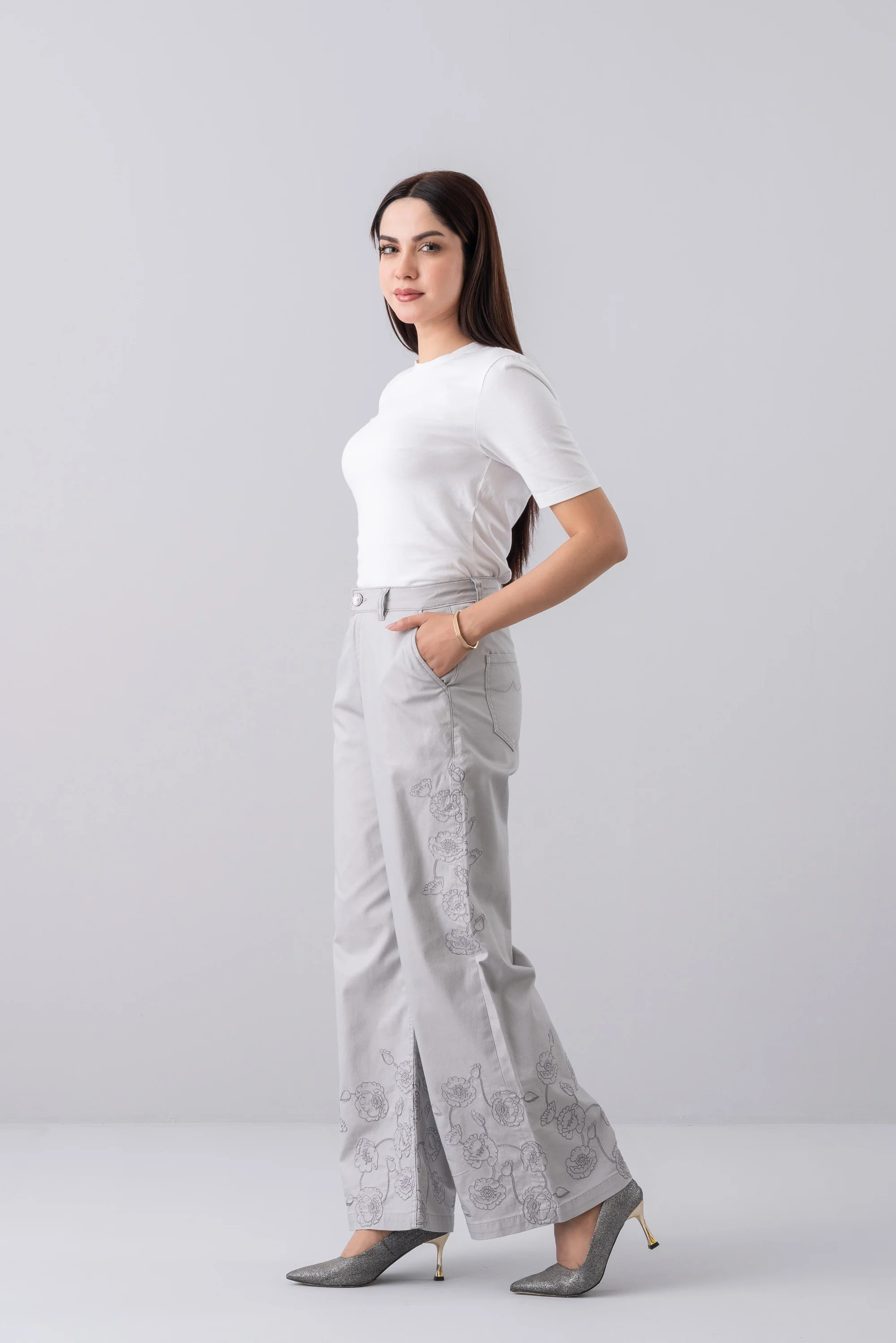 Wide-Leg Fashion Twill Trouser - Image 3